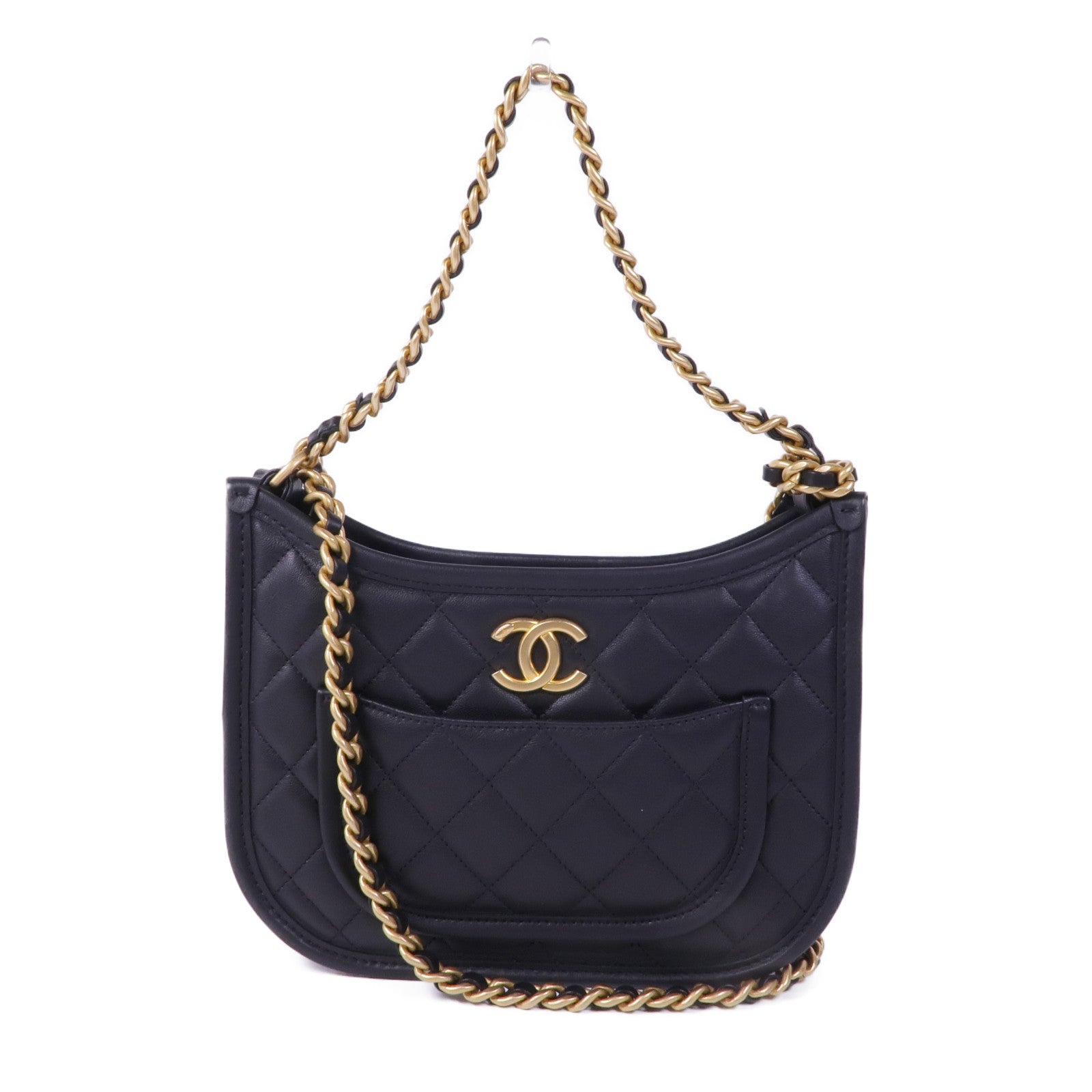 CHANEL 羊皮皮革2way Shoulder Bag金扣手挽肩背兩用袋