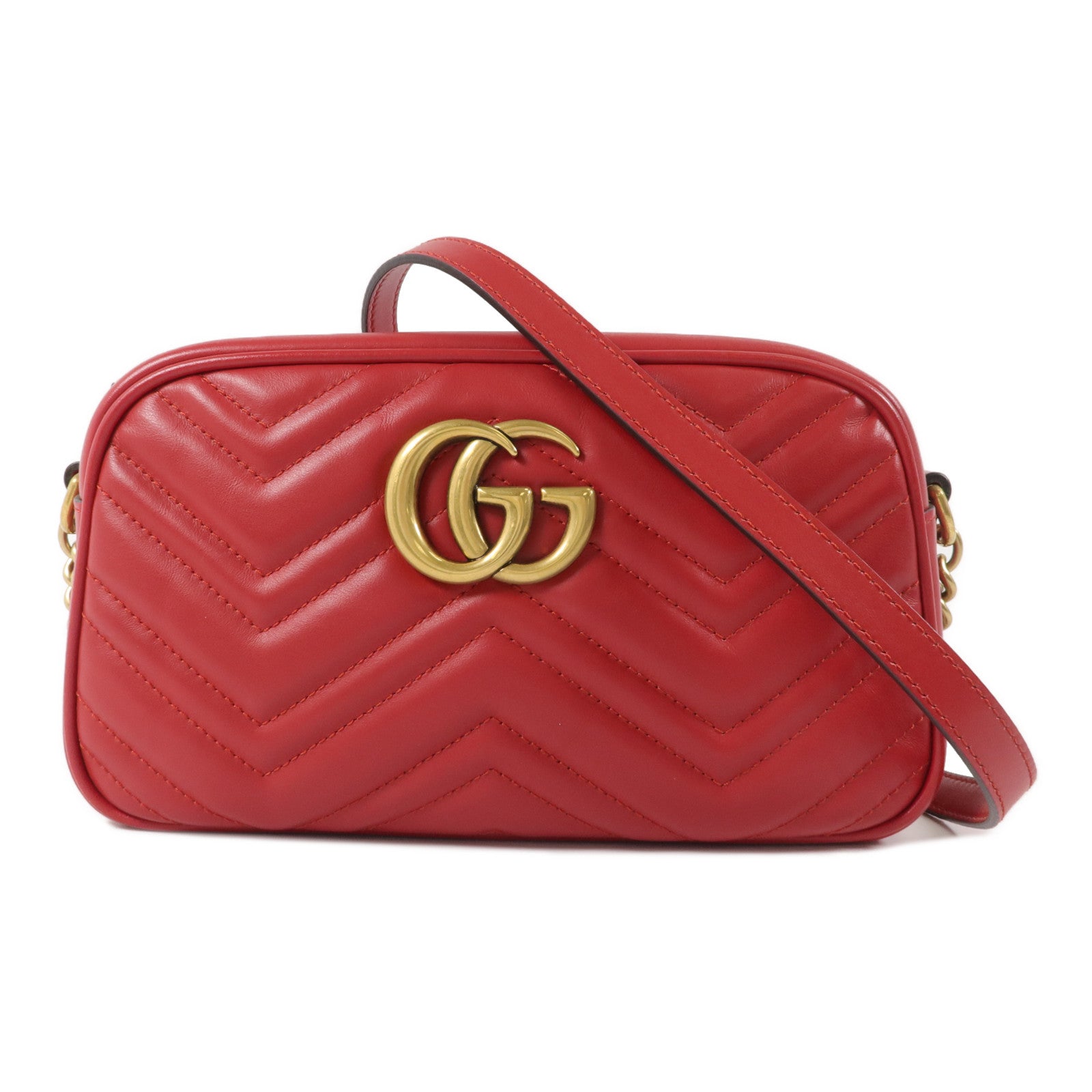 GUCCI 牛皮皮革GG Marmont Small Camera Bag肩背袋