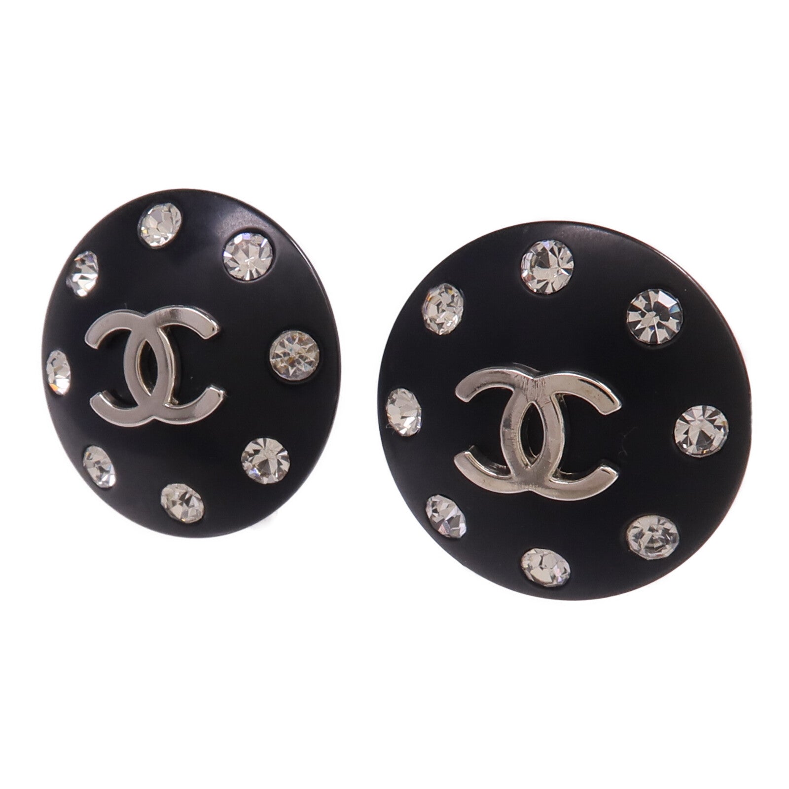 CHANEL 金屬/水晶Clip On Earrings耳環