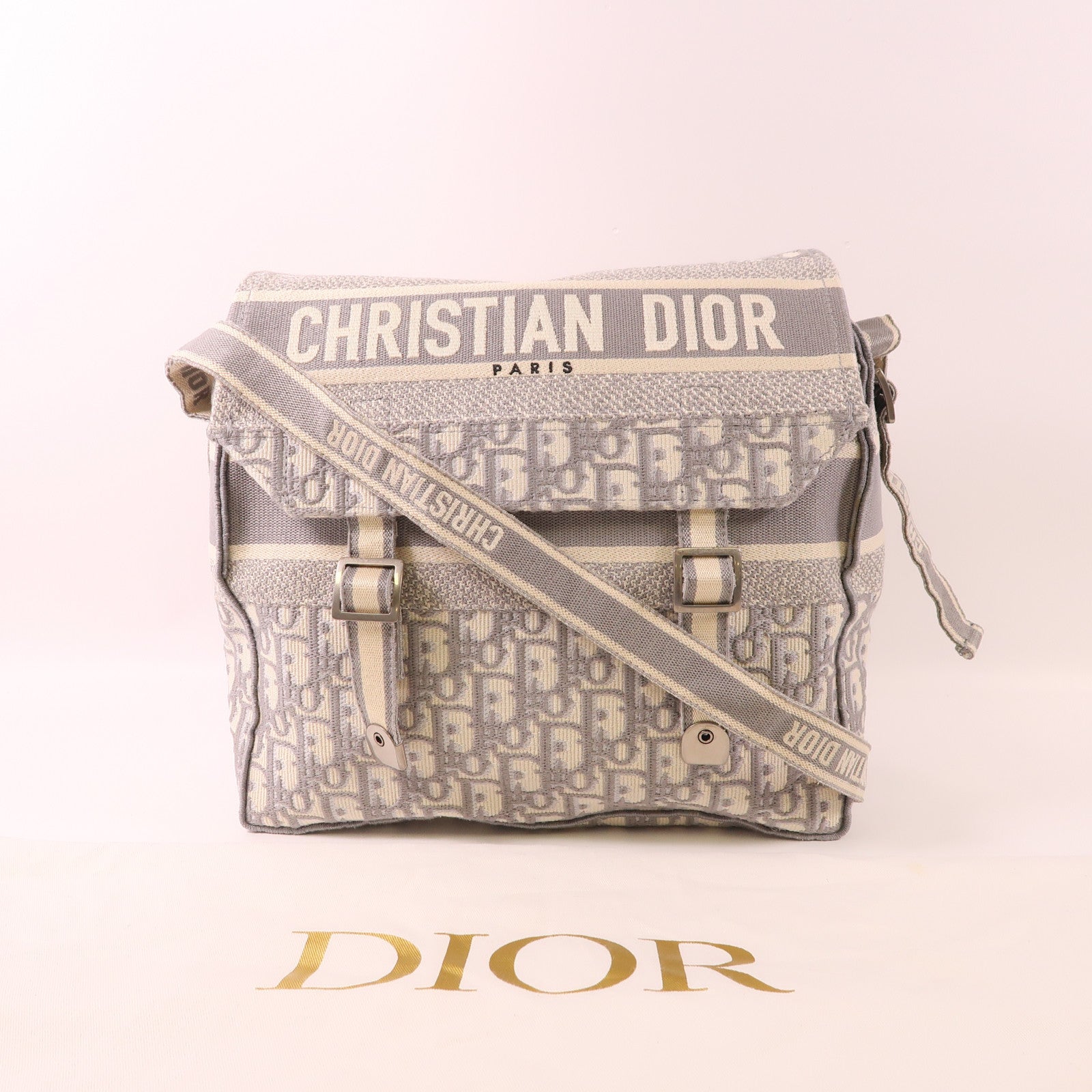 Dior 帆布Diorcamp銀扣肩背袋