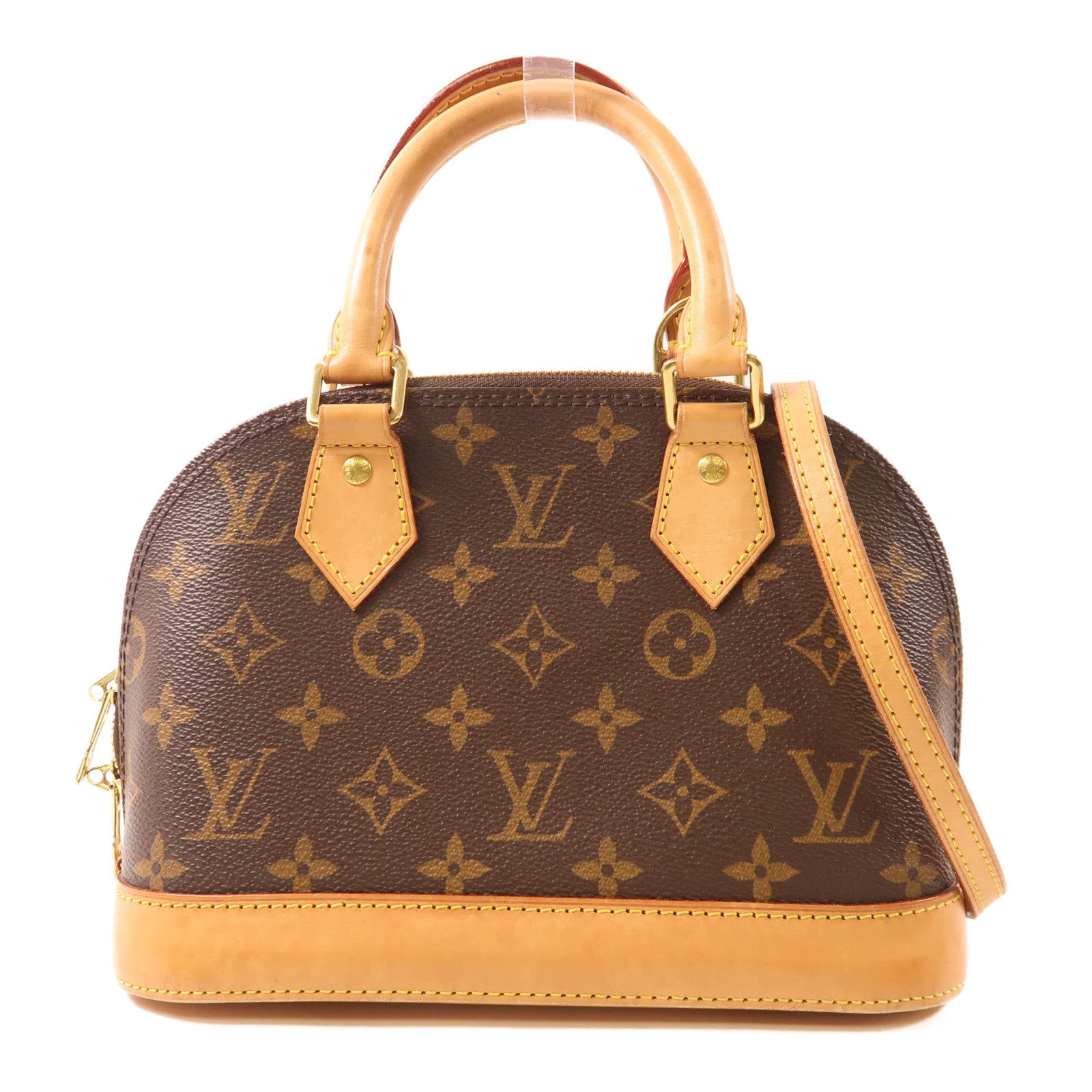 LOUIS VUITTON Monogram Alma BB金扣手挽肩背兩用袋棕色