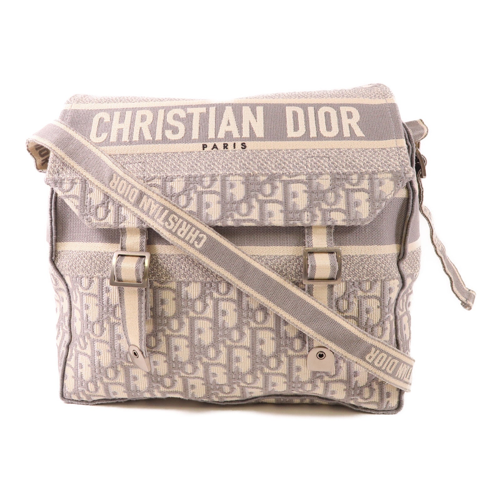 Dior CD SHW Diorcamp Shoulder Bag Canvas Grey/Beige