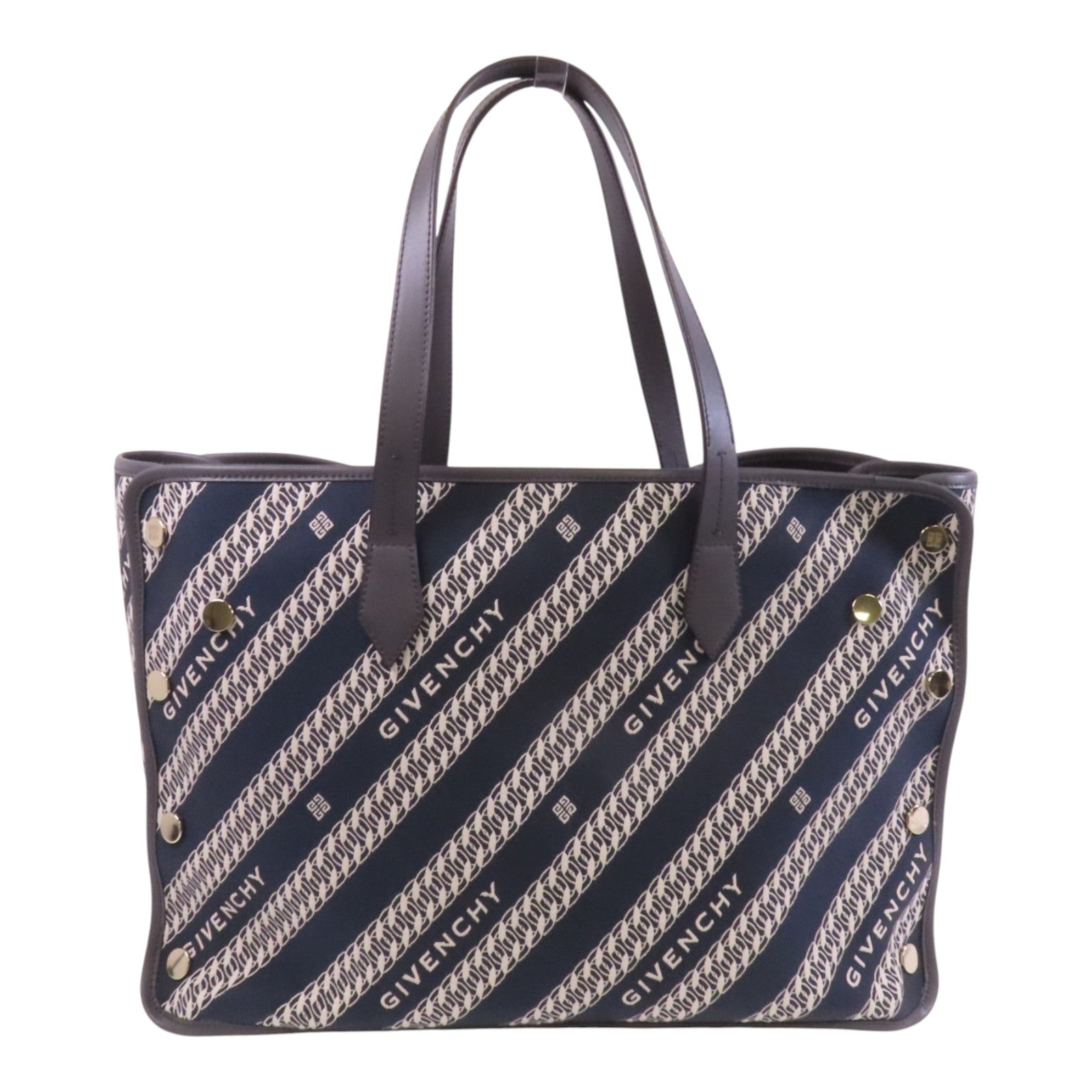 GIVENCHY 帆布Bond Chain Tote Bag銀扣肩背愛