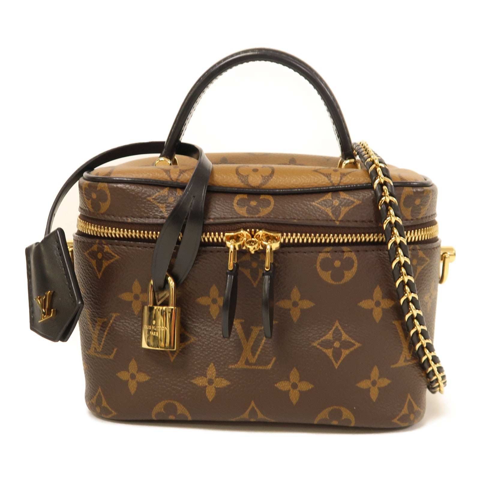 LOUIS VUITTON LV GHW Vanity PM 2 Way Shoulder Bag M45165 Monogram Reverse Brown
