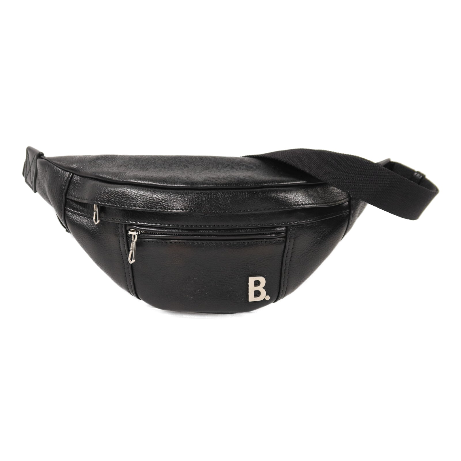 BALENCIAGA 牛皮皮革Waist Bag銀扣腰包