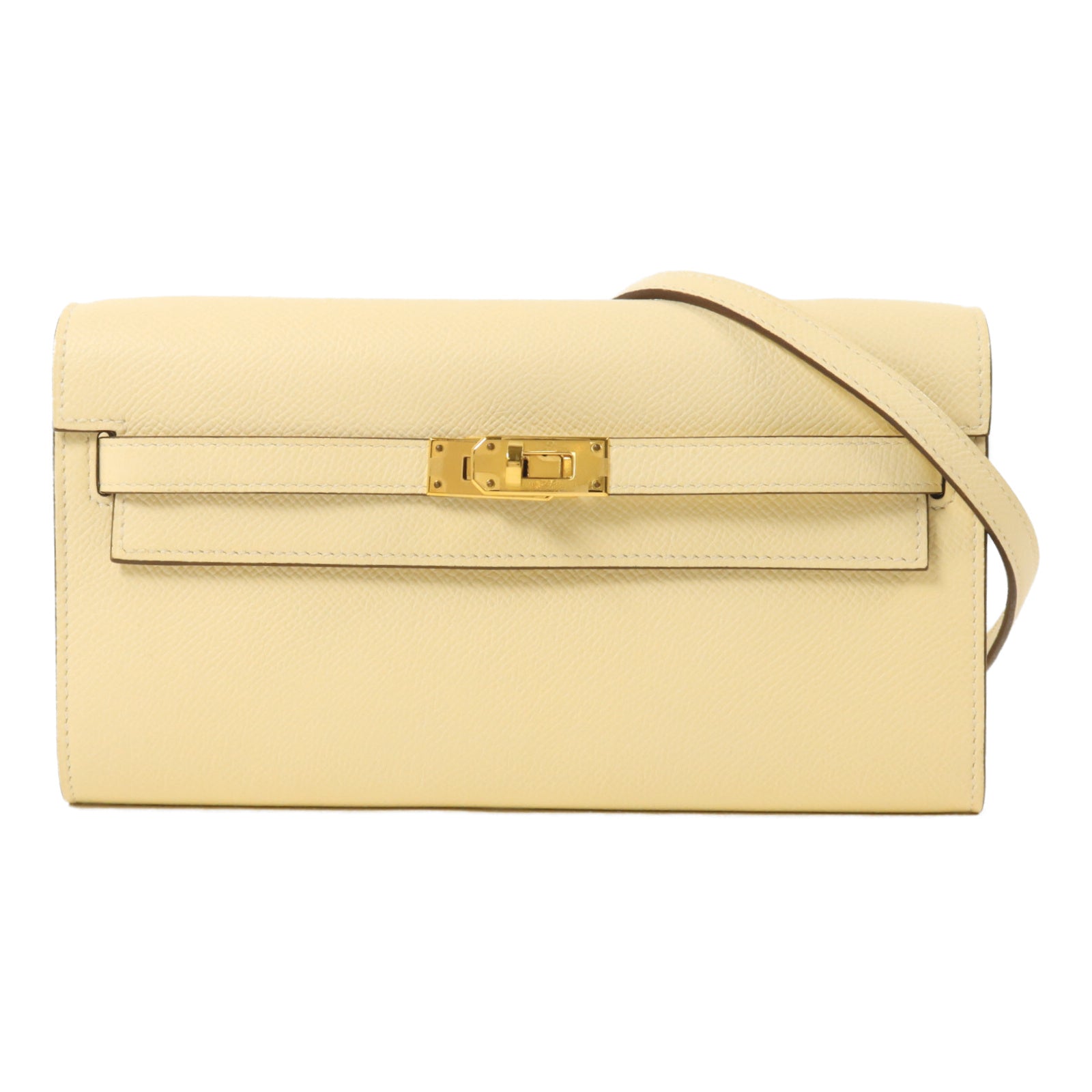 HERMES Epsom皮革Kelly To Go肩背袋Nata/Jaune Poussin