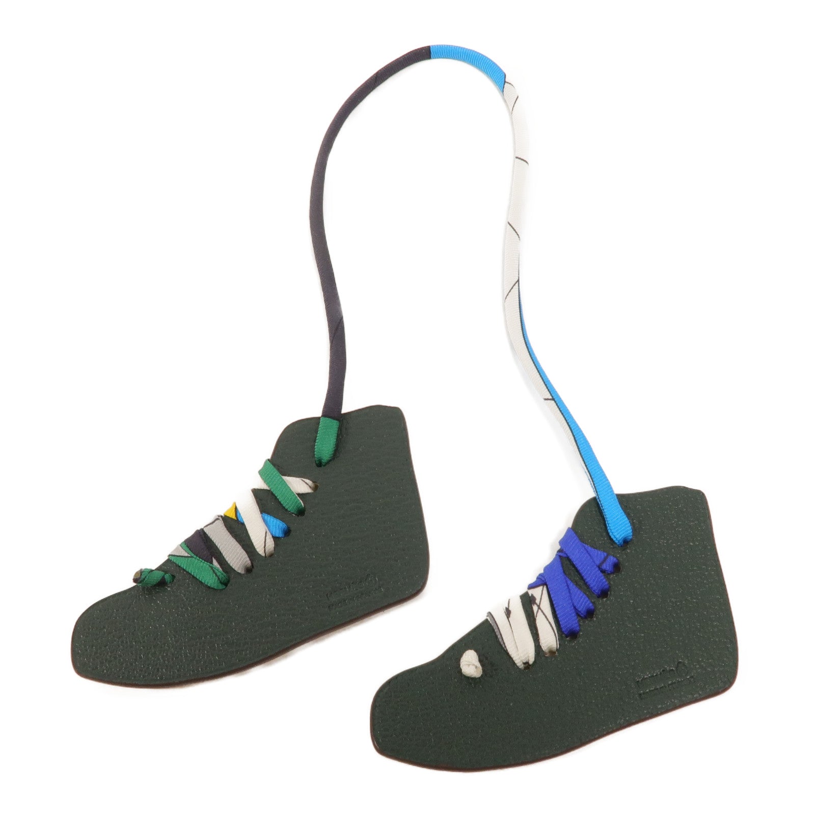 HERMES Everlisse/Chevre Mysore皮革3H Sneakers Charm掛飾Jaune De Naples/Vert cypress
