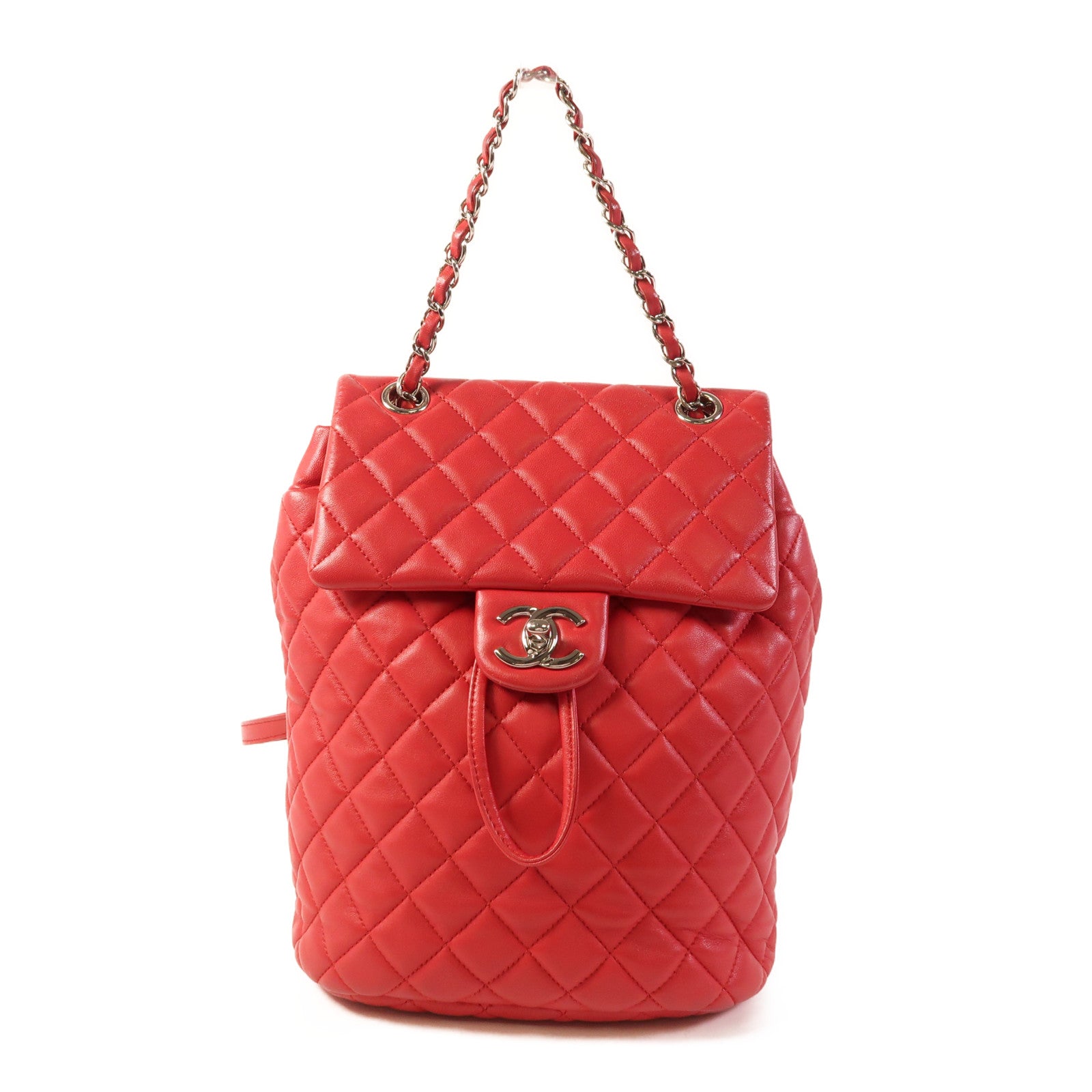 CHANEL 皮革Backpack金扣背包