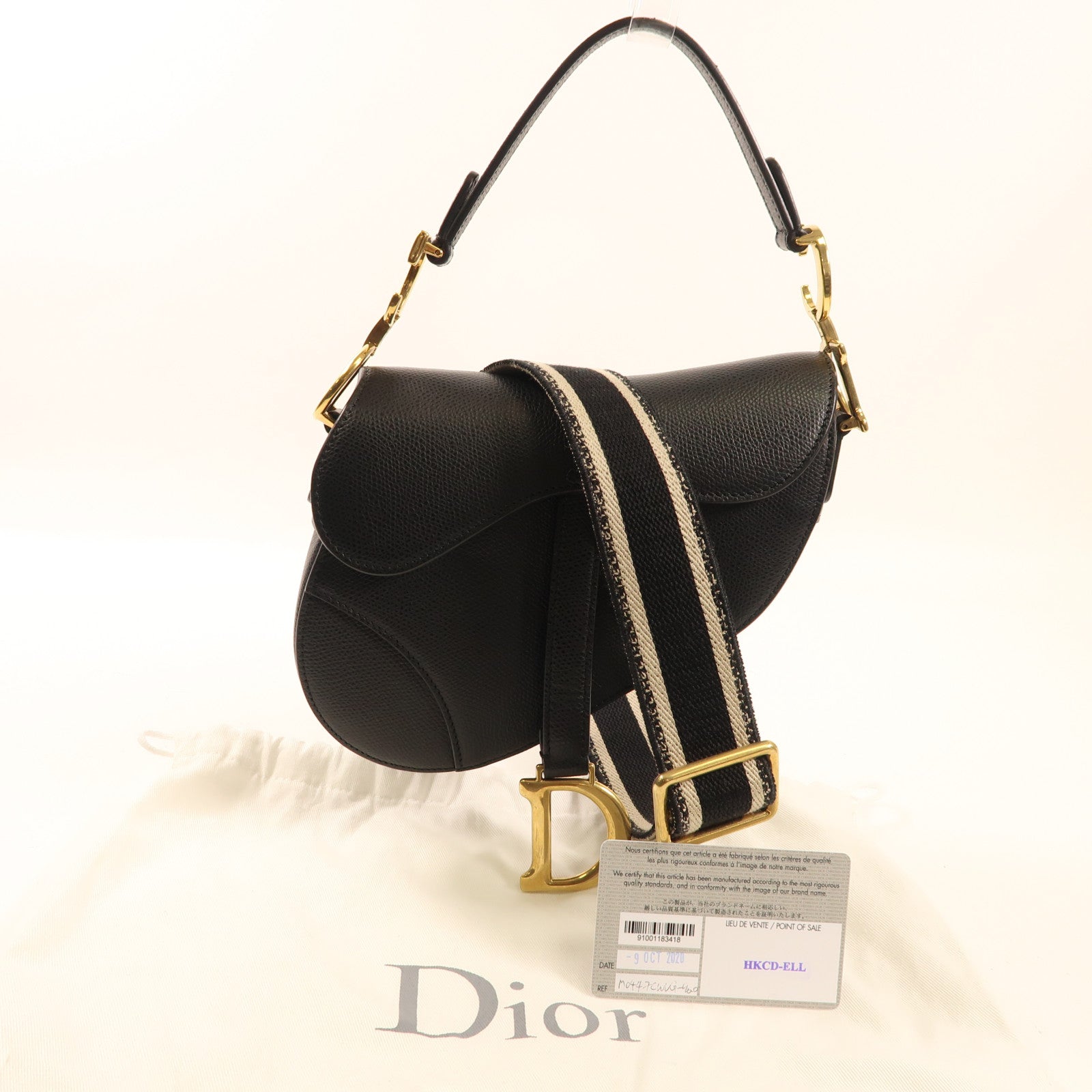 Dior 牛皮皮革Saddle Mini金扣手挽肩背兩用袋