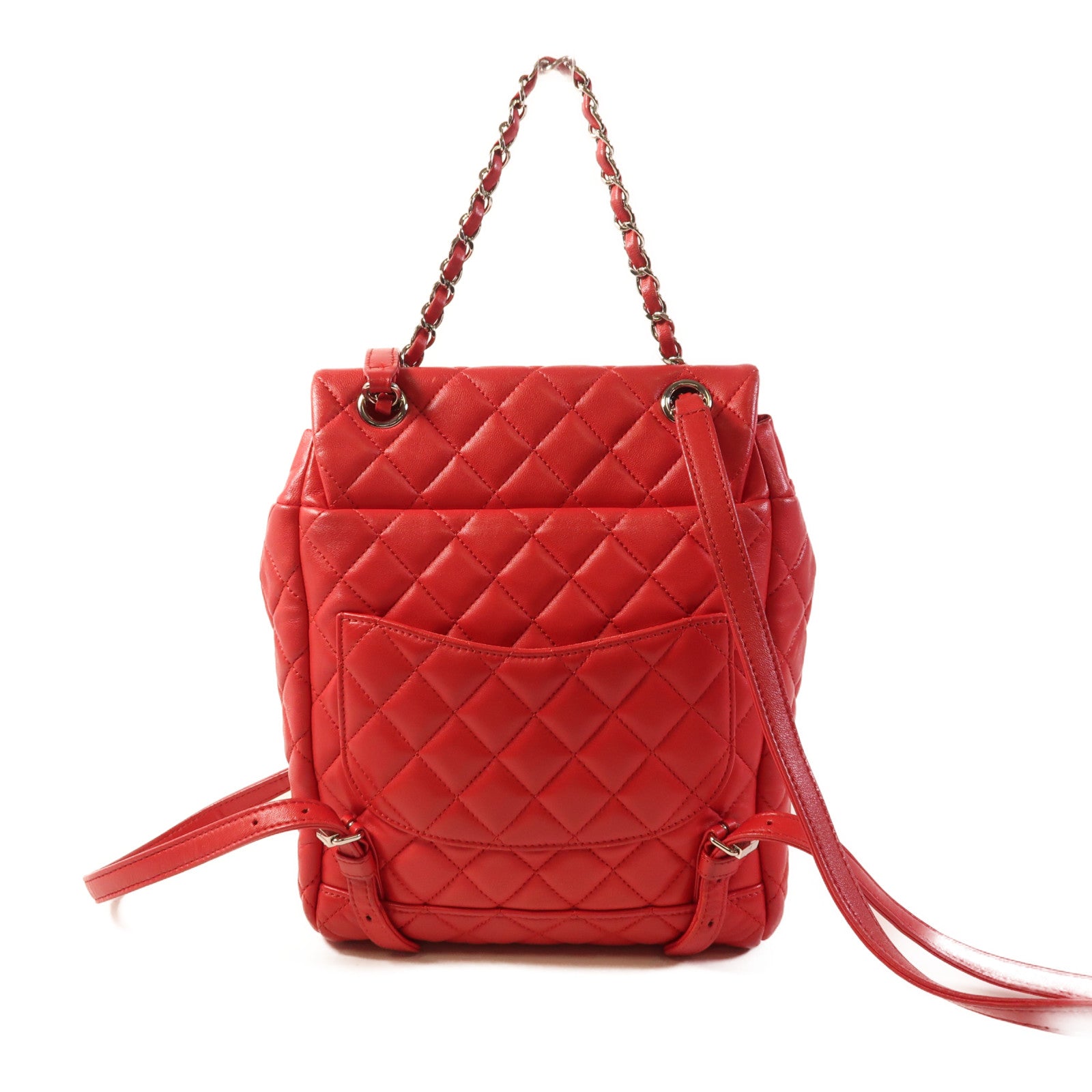 CHANEL 皮革Backpack金扣背包