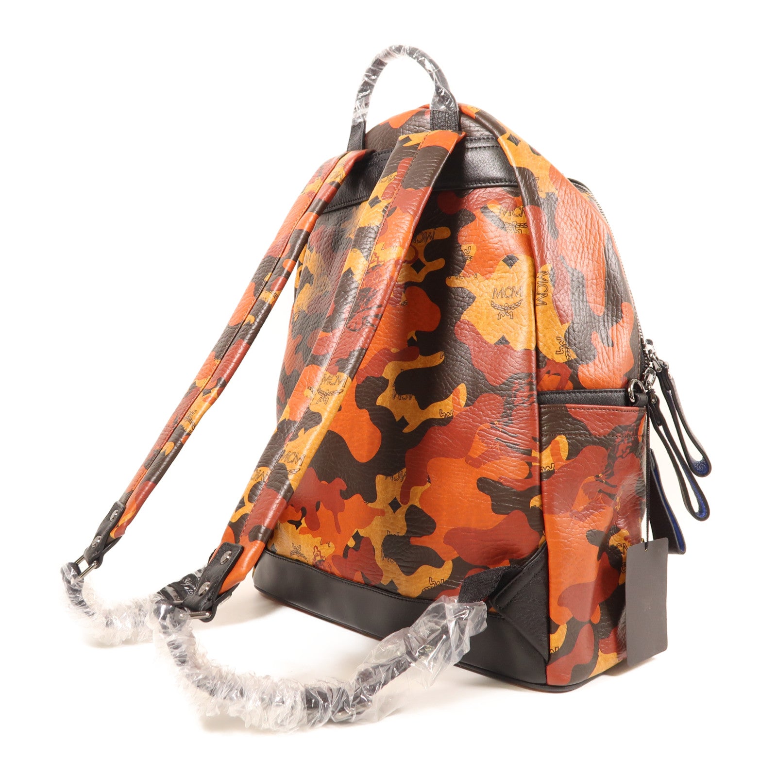 MCM 牛皮皮革Backpack銀扣背包