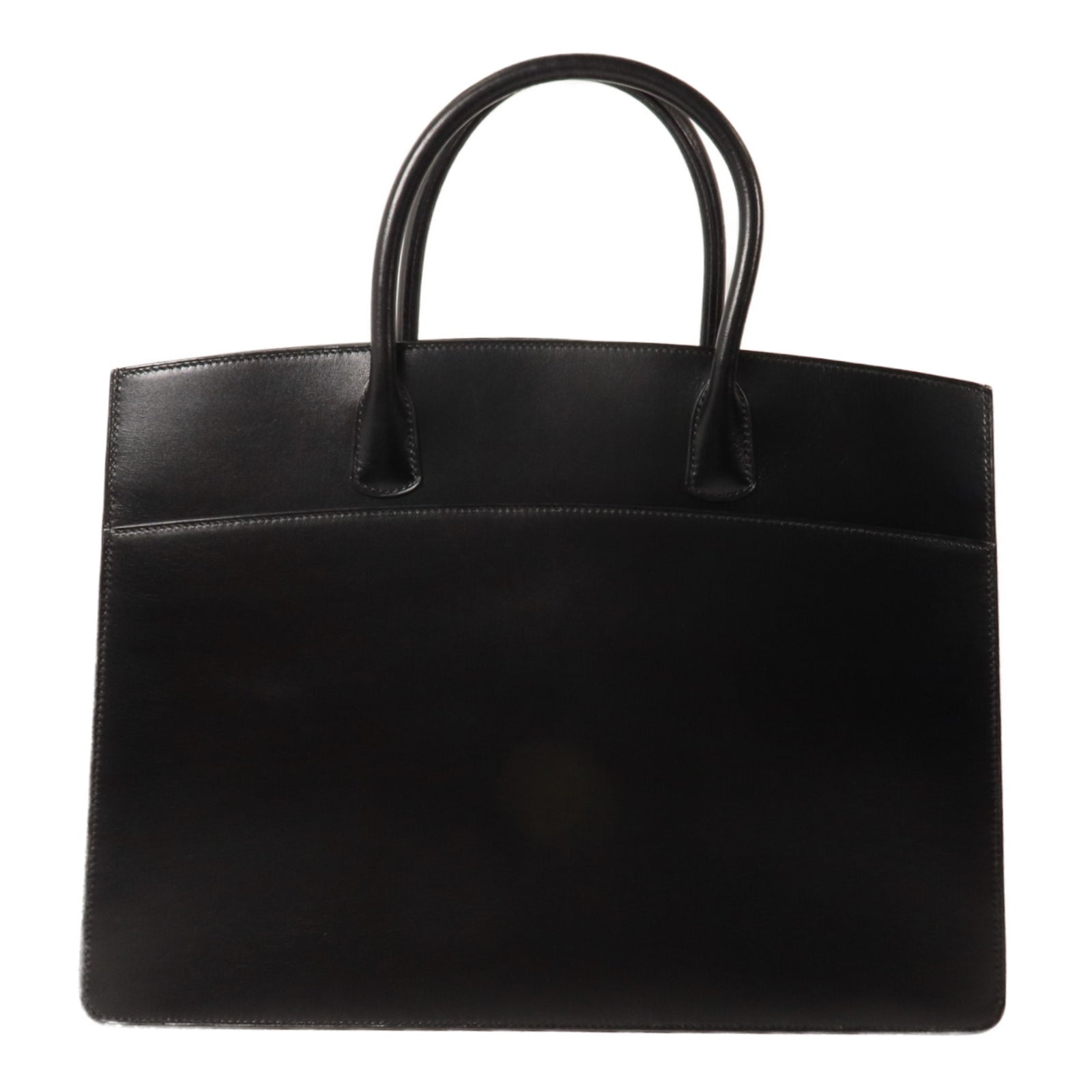 HERMES Box Calf皮革White Bus手挽袋Noir