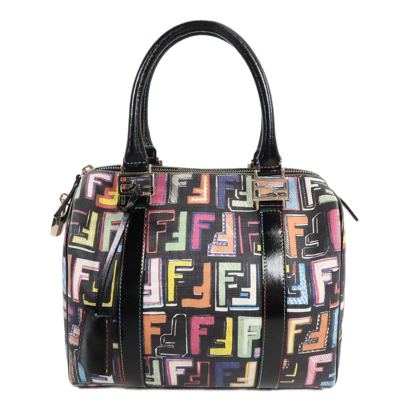 FENDI 塗層帆布Boston Small手挽袋