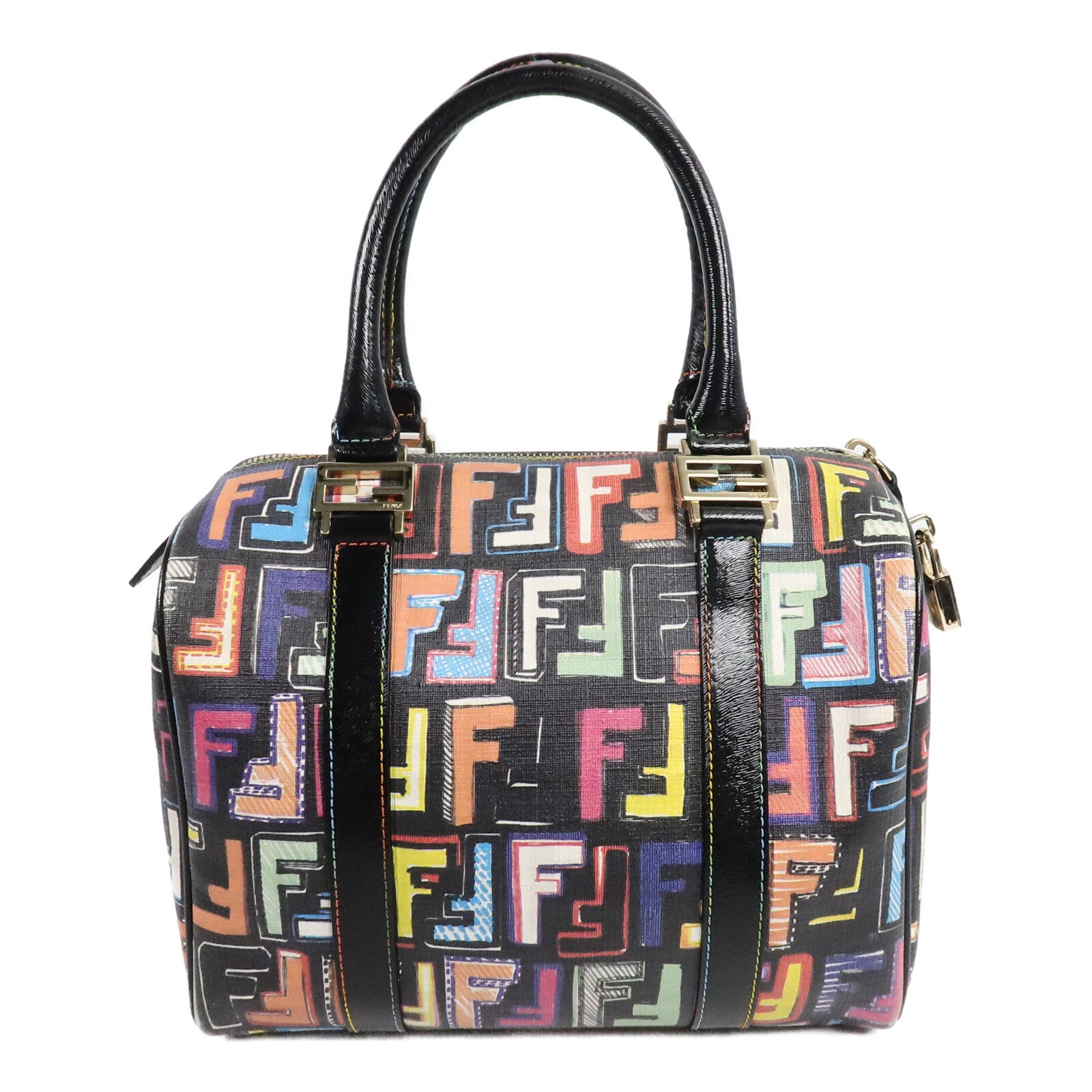 FENDI 塗層帆布Boston Small手挽袋