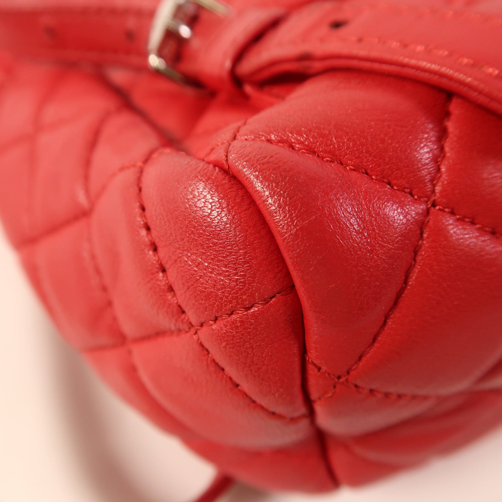 CHANEL CC SHW Backpack Rucksack Leather Red