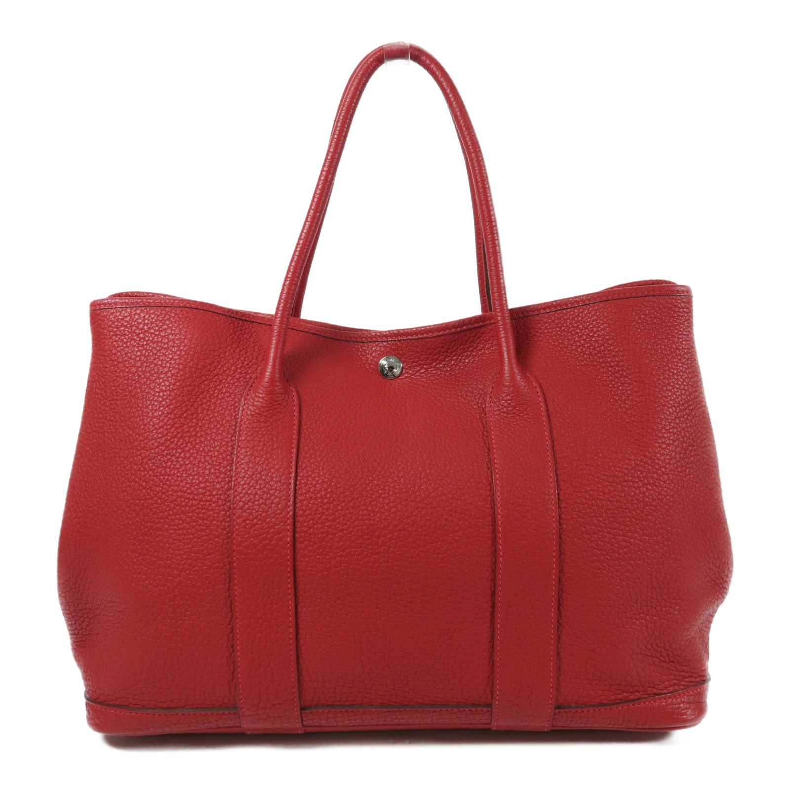 HERMES PHW Garden Party PM Hand Bag Negonda Leather Rouge Piment