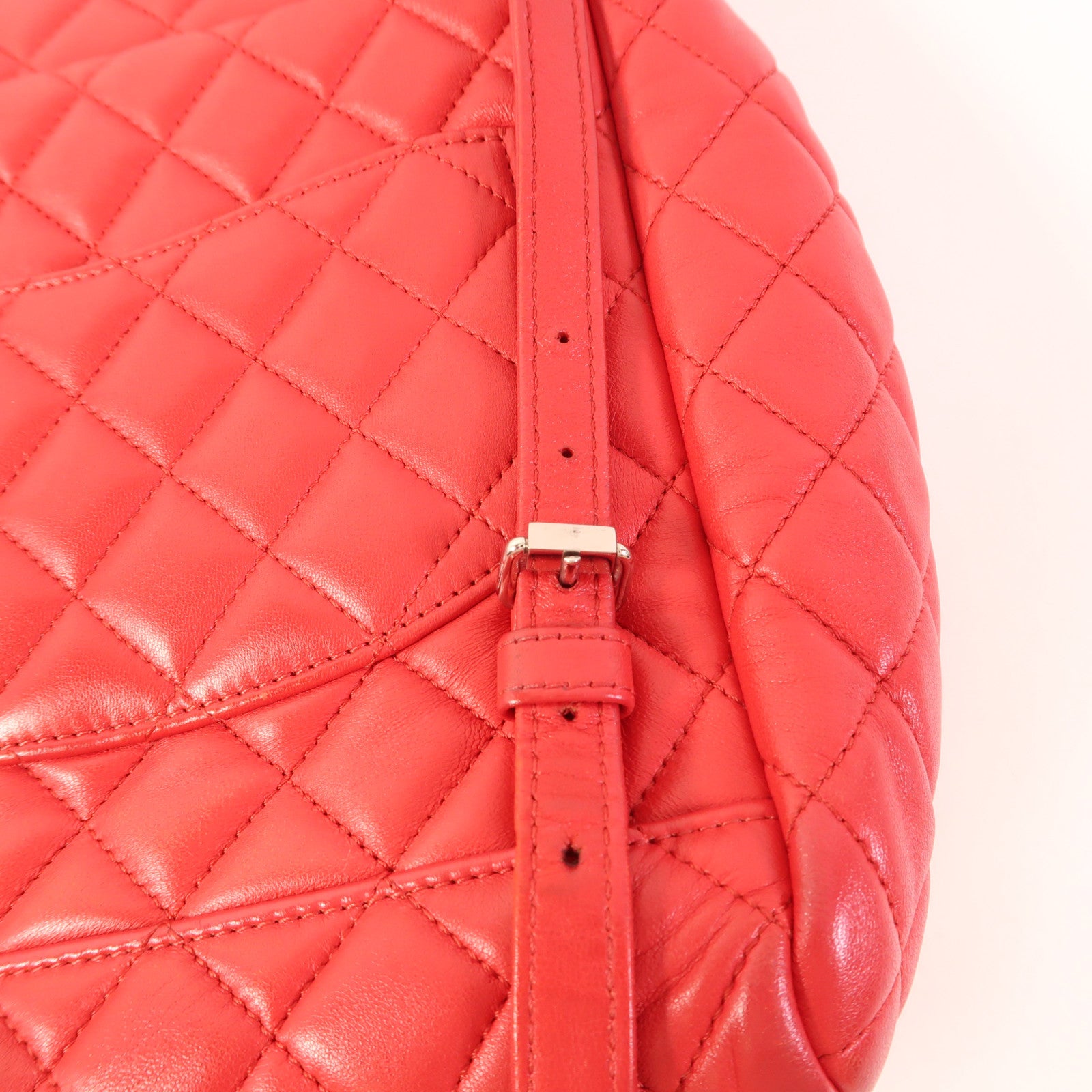 CHANEL CC SHW Backpack Rucksack Leather Red
