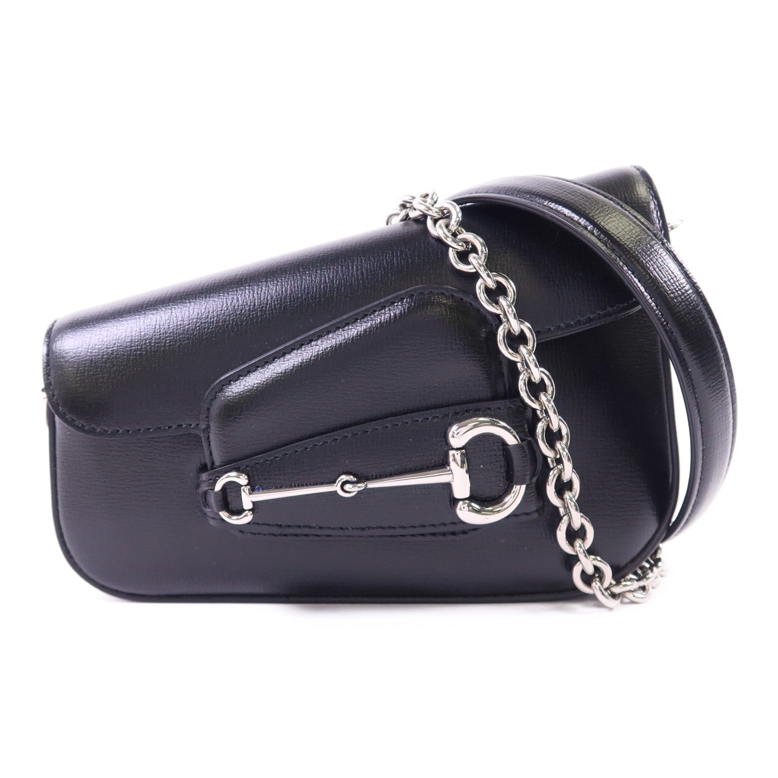 GUCCI 【激減優惠】牛皮皮革Horsebit 1955 Mini Shoulder Bag銀扣肩背袋
