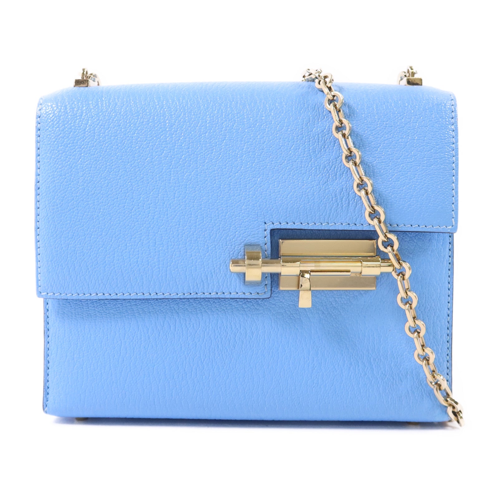 HERMES Chevre皮革Verrou Mini金扣鏈帶肩背袋