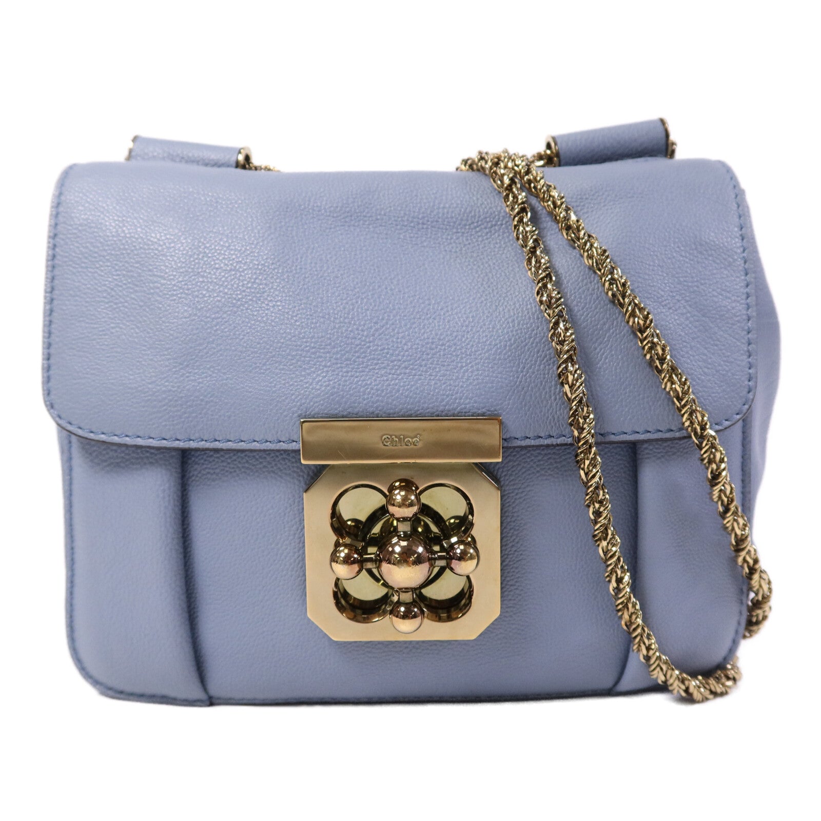 Chloe 牛皮皮革Shoulder Bag金扣鏈帶肩背袋