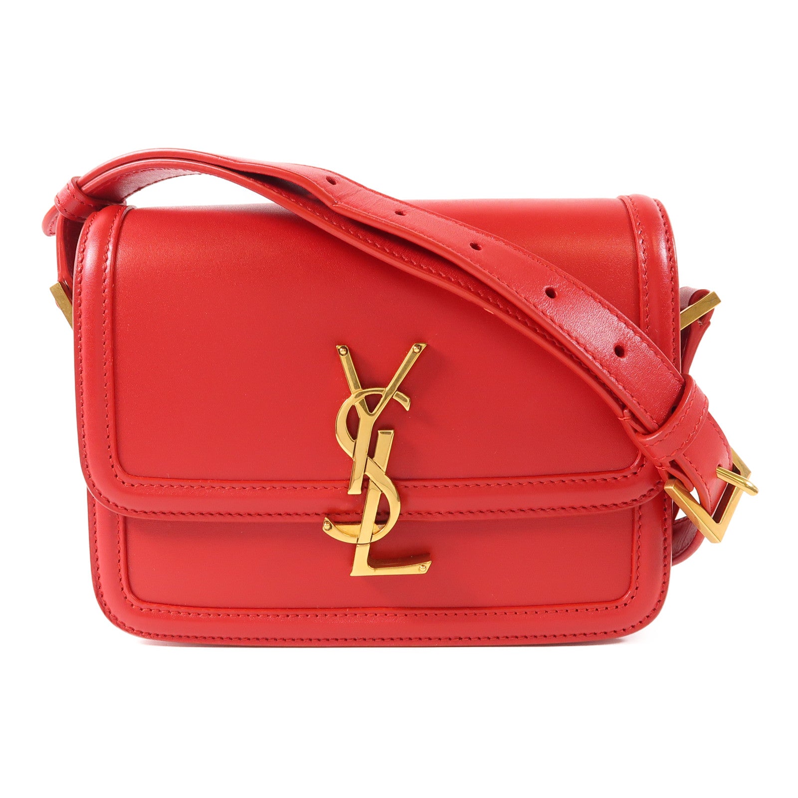 SAINT LAURENT 【激減優惠】牛皮皮革Solferino Box金扣肩背袋