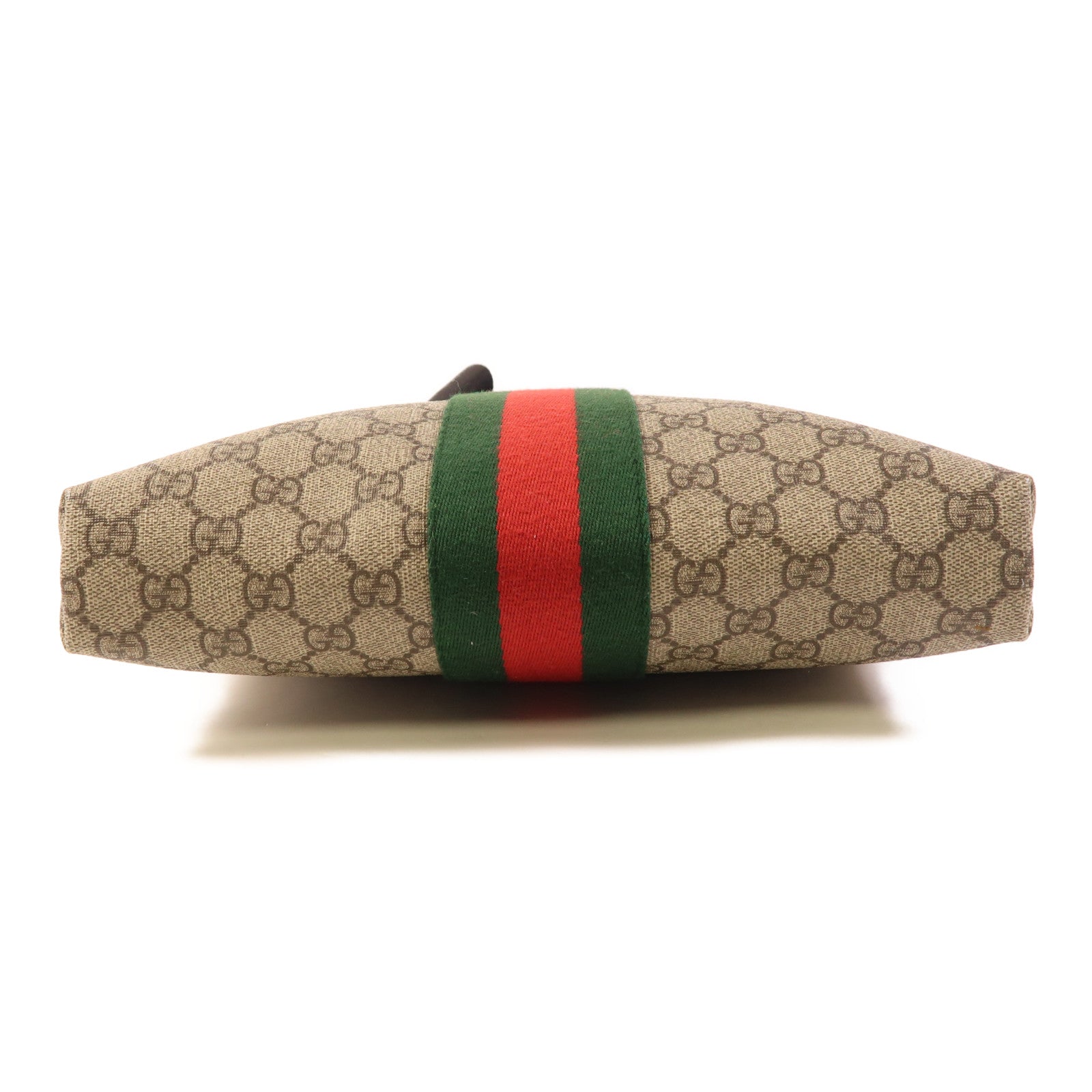 GUCCI 塗層帆布GG Supreme銀扣肩背袋