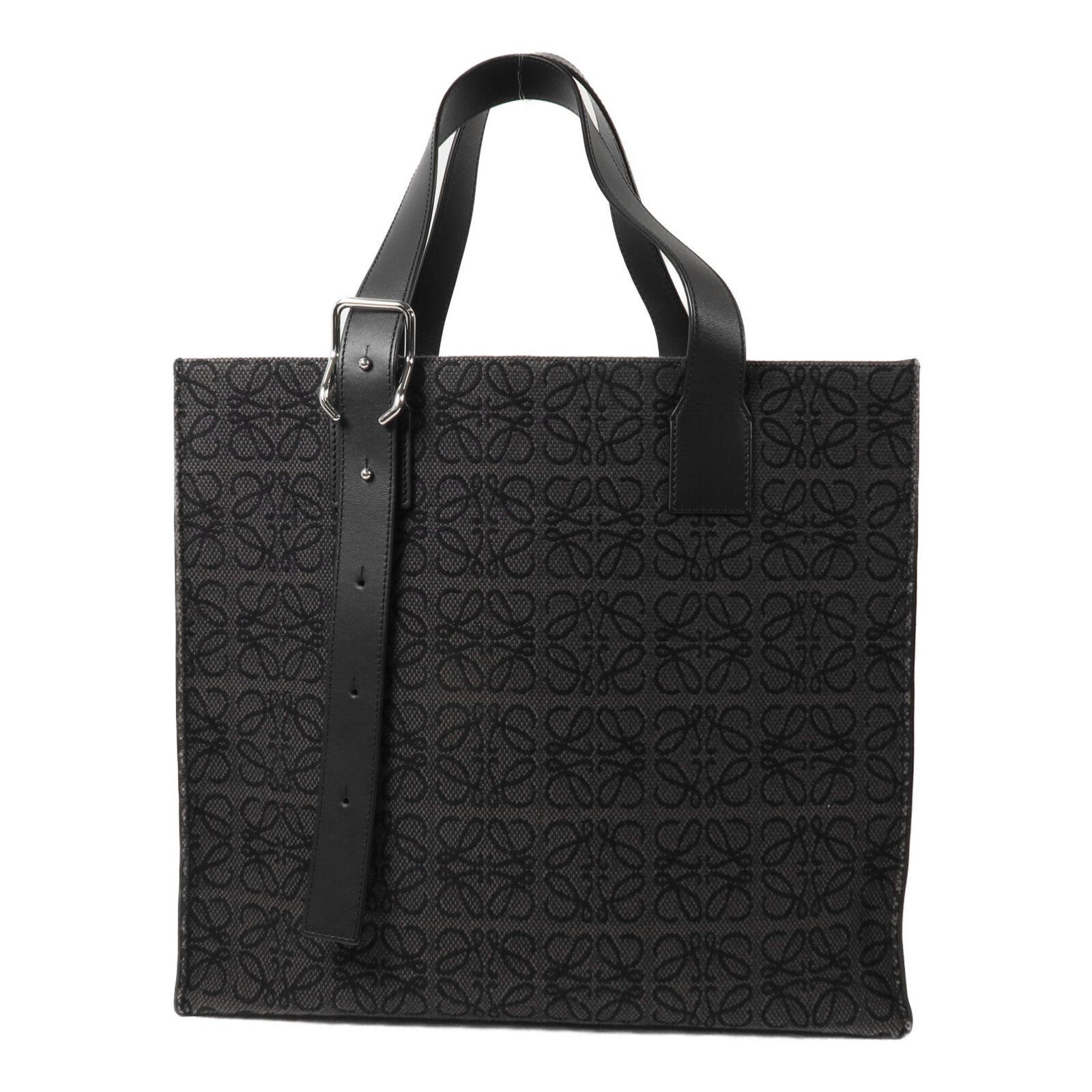 LOEWE 帆布/牛皮皮革Anagram肩背袋