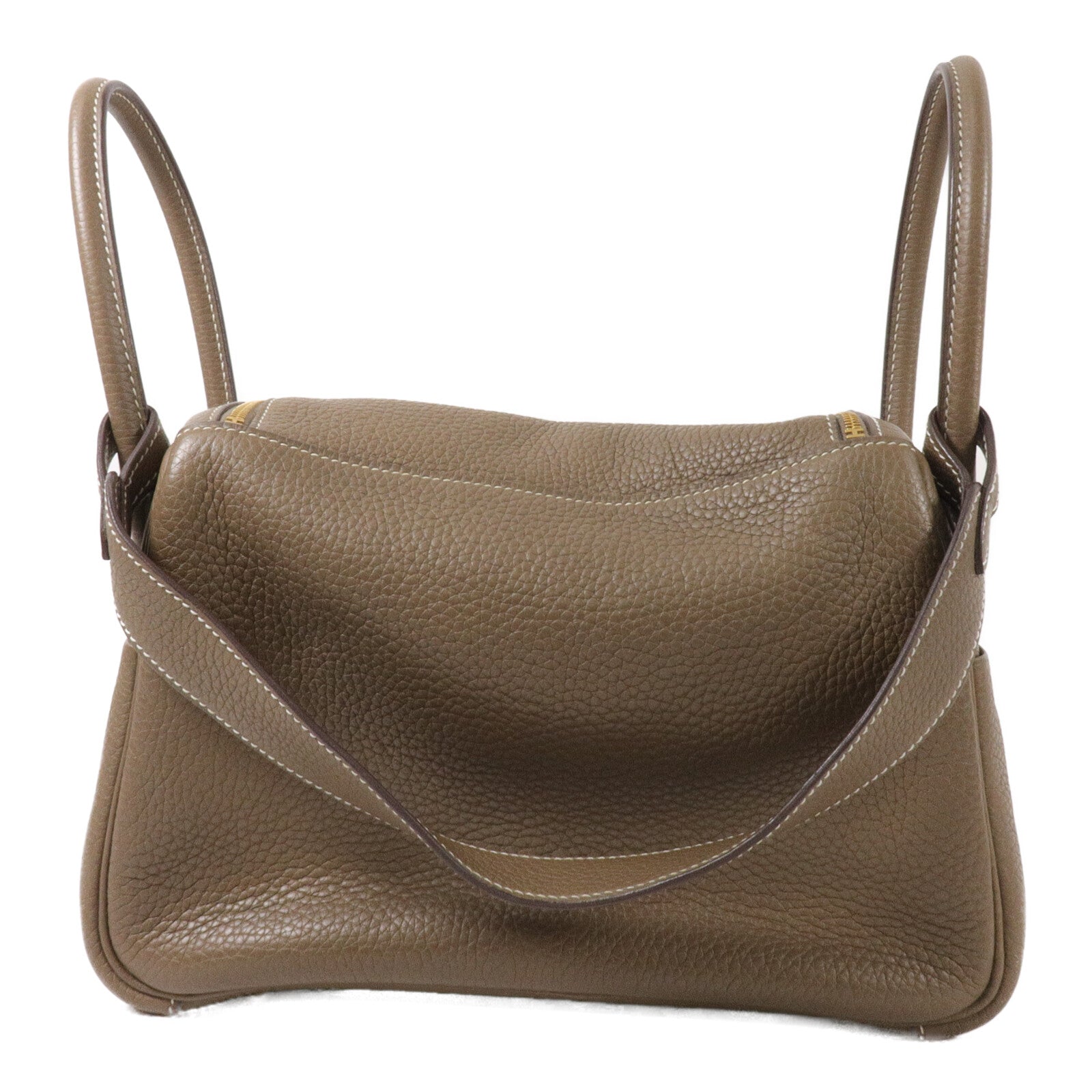 HERMES Clemence皮革Lindy 26手挽肩背兩用袋Etoupe