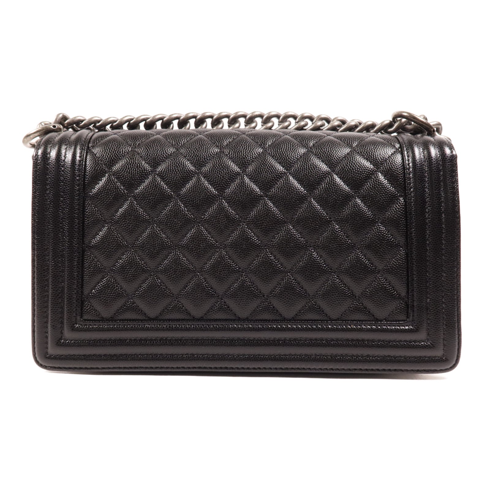 CHANEL 牛皮皮革Boy 25銀扣肩背袋