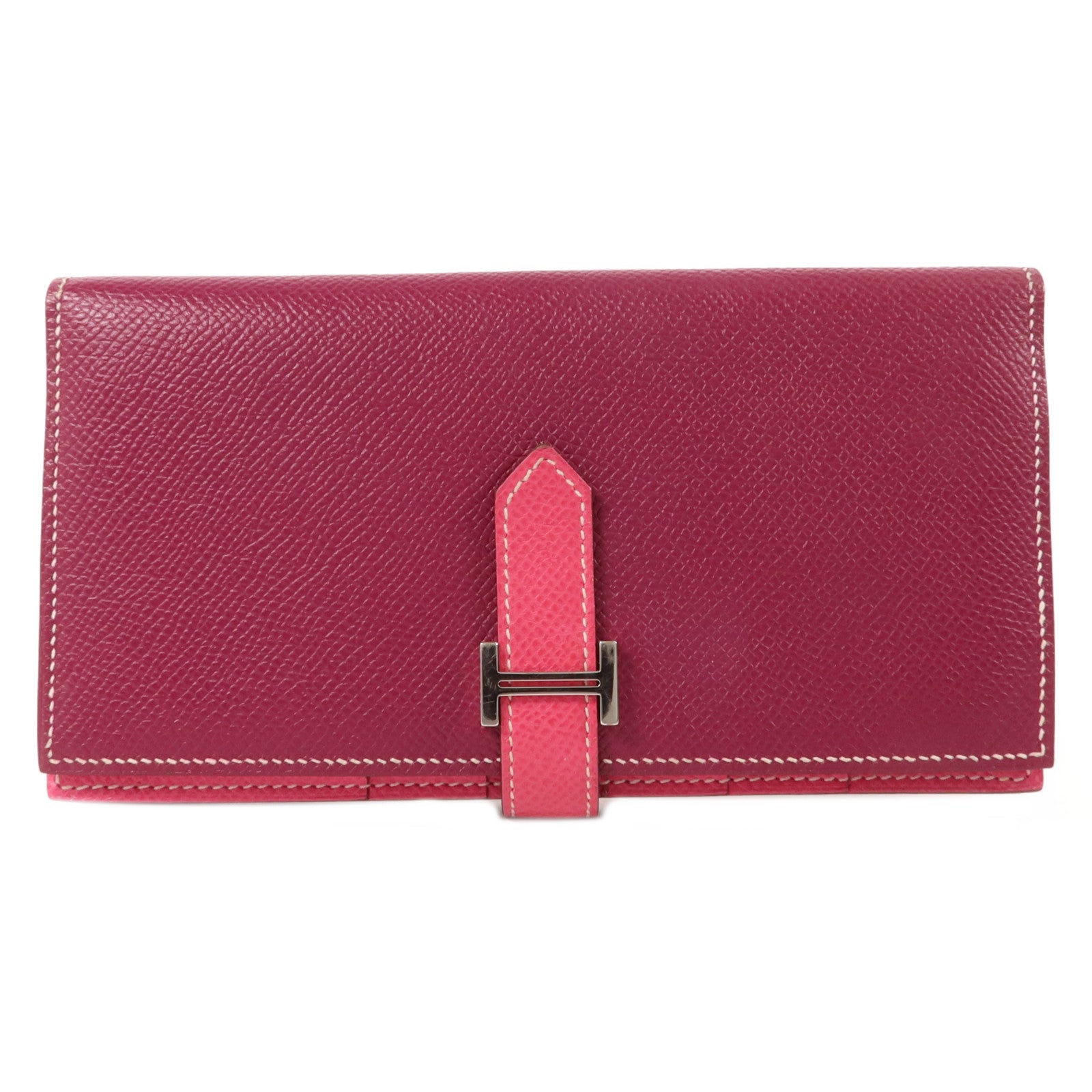 HERMES Epsom皮革Bearn W Snap長錢包Tosca/Rose Tyrien