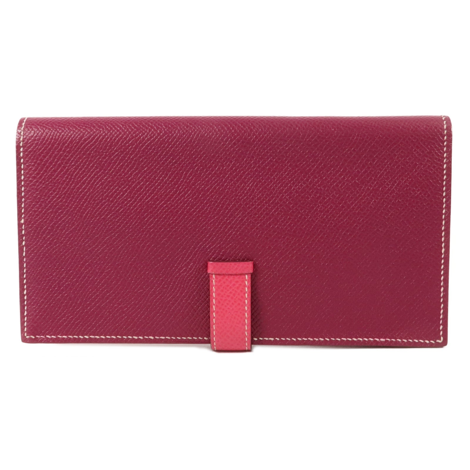 HERMES Epsom皮革Bearn W Snap長錢包Tosca/Rose Tyrien