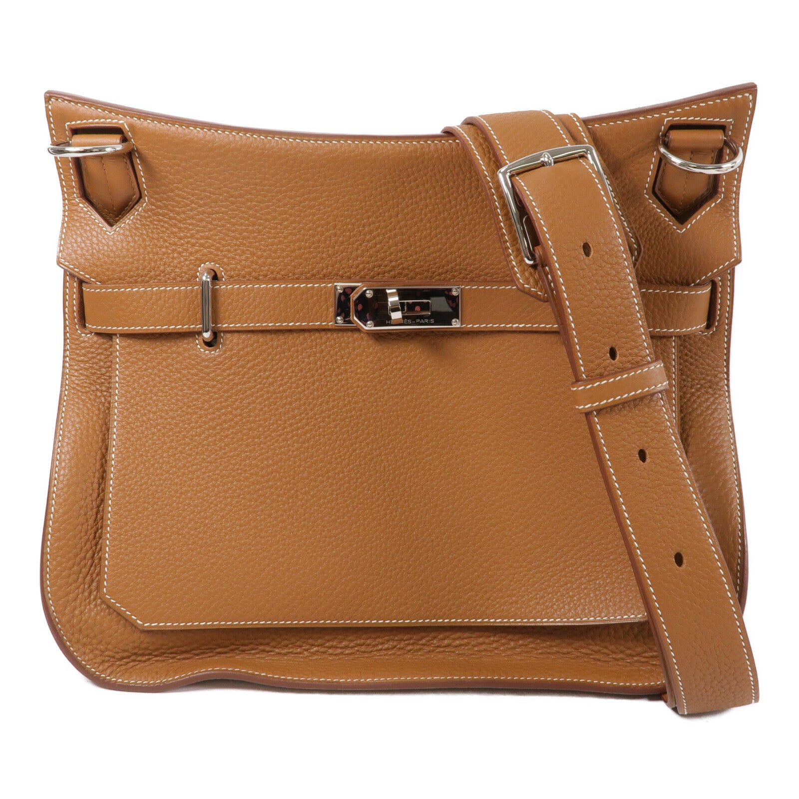 HERMES Togo皮革Jypsiere 34肩背袋Gold