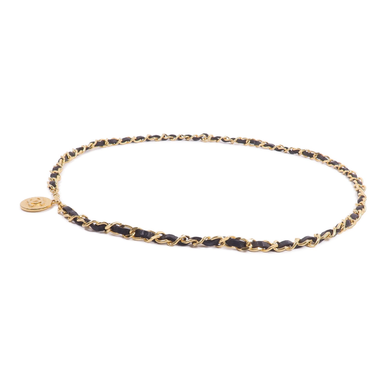 CHANEL 牛皮皮革/金屬Belt Chain皮帶