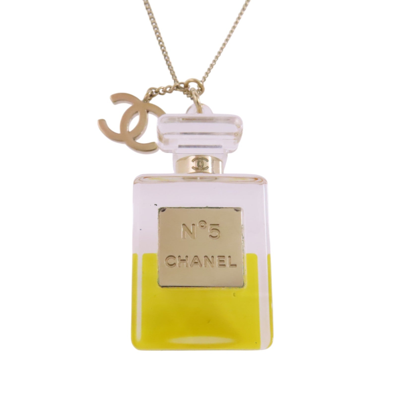 CHANEL 【激減優惠】金屬/PVC Chanel No.5 Necklace金扣項鏈