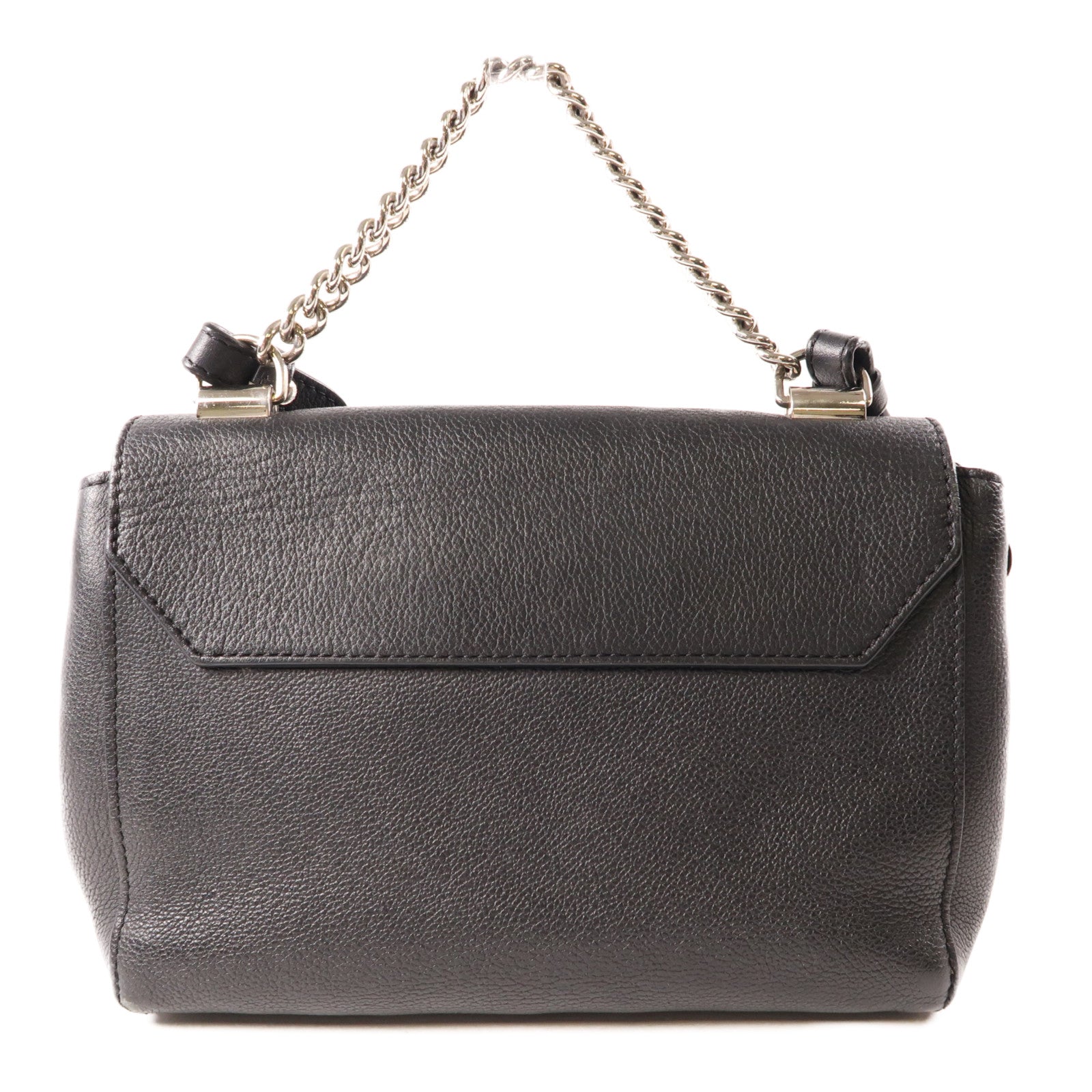 LOUIS VUITTON 牛皮皮革Lockme II BB銀扣鏈帶手挽肩背兩用袋黑色