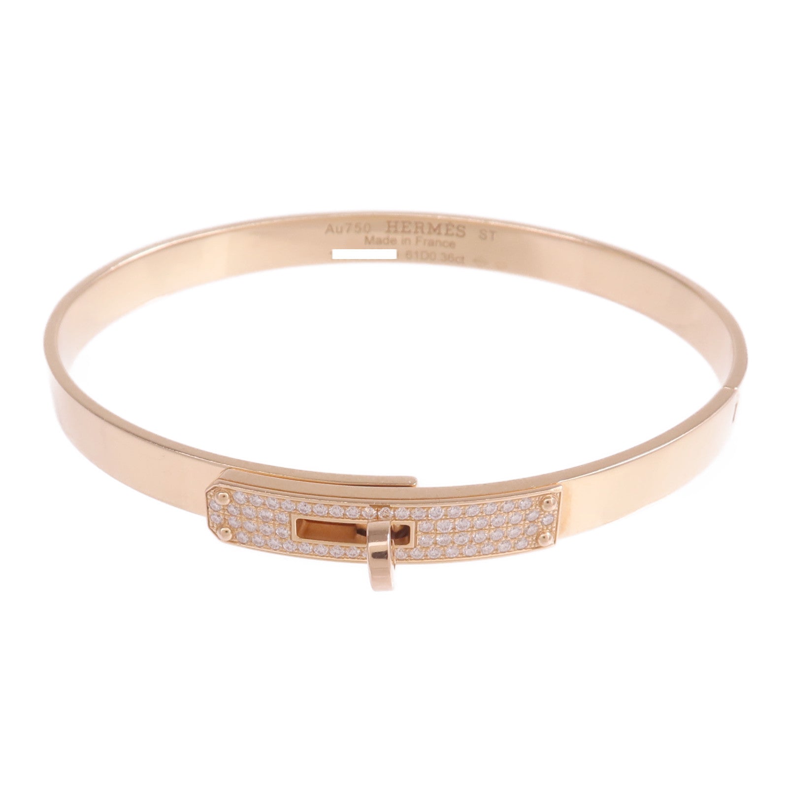 HERMES 18K玫瑰金Kelly Diamond Bracelet鑽石手鐲