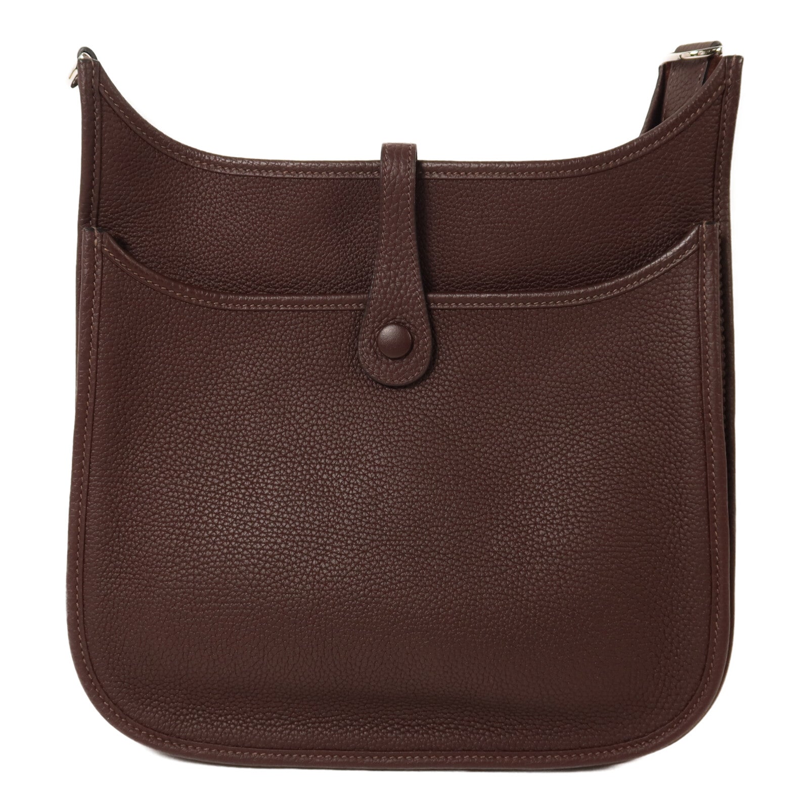 HERMES Clemence皮革Evelyne PM肩背袋Rouge Sellier