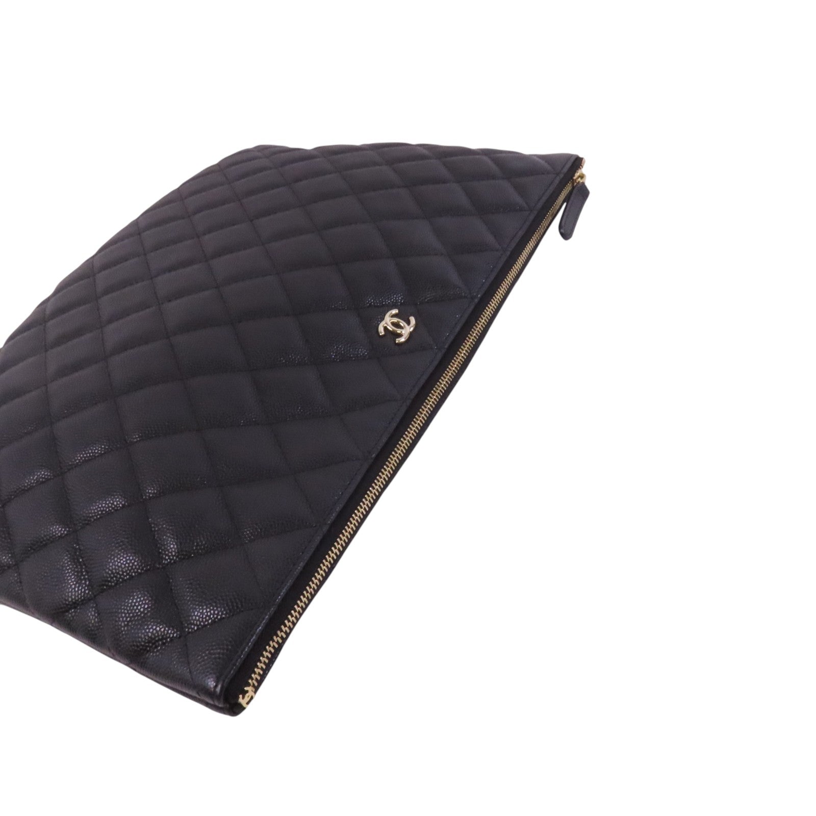 CHANEL 牛皮皮革Clutch銀扣手拿包