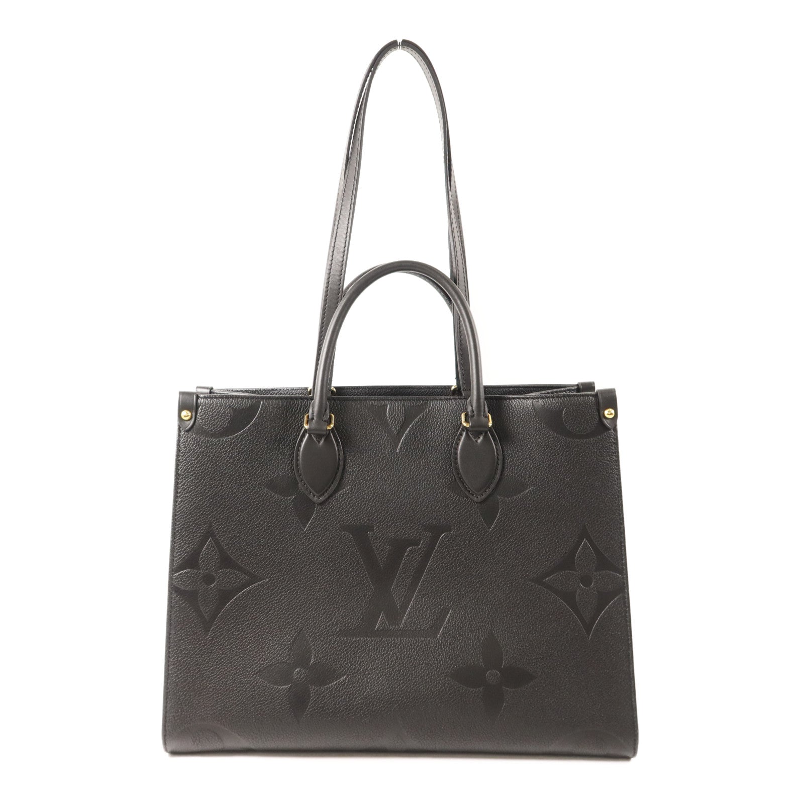 LOUIS VUITTON Monogram Empreinte On The Go MM金扣手挽肩背兩用袋