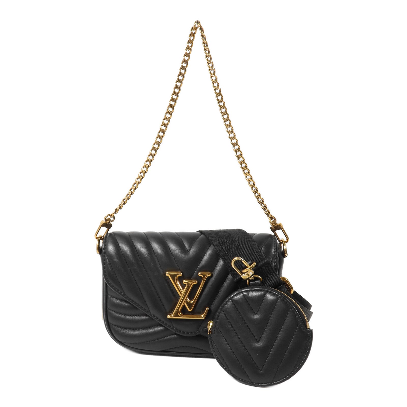LOUIS VUITTON 牛皮皮革New Wave鏈帶手挽肩背兩用袋