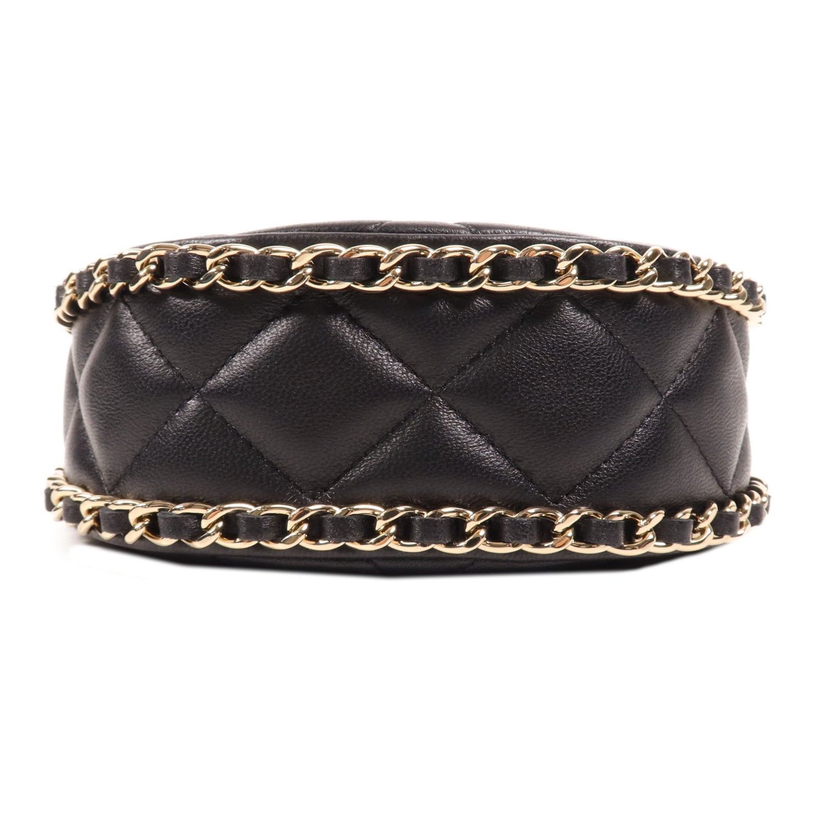 CHANEL 羊皮皮革Mini Chain Bag金扣鏈帶肩背袋