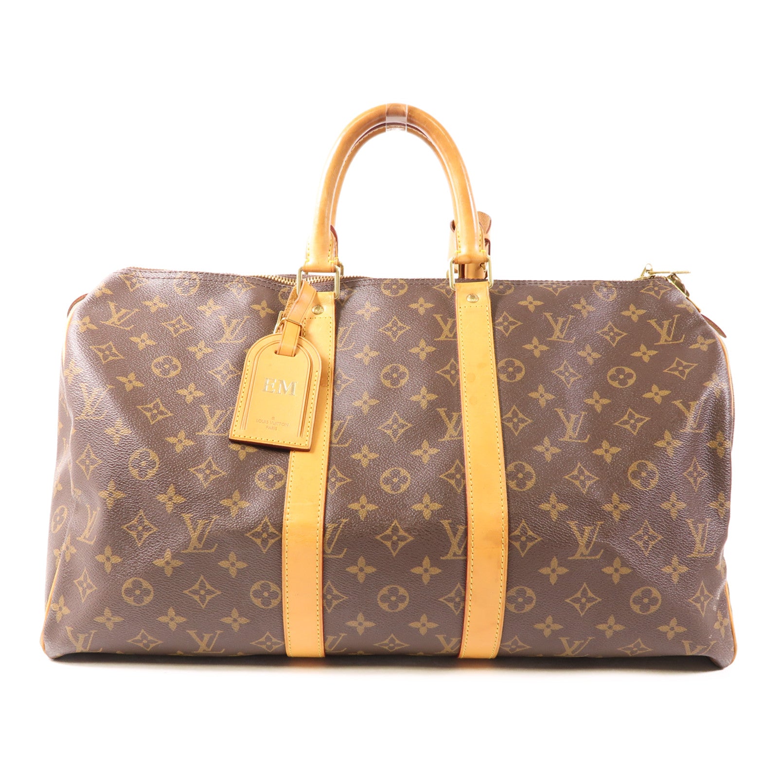 LOUIS VUITTON LV GHW Keepall 45 Travel Boston Hand Bag M41428 Monogram Brown