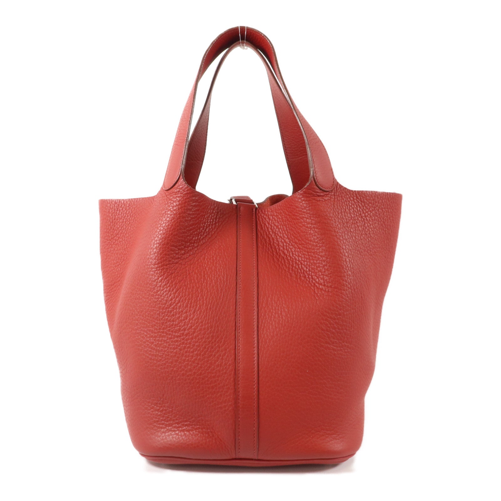 HERMES Clemence皮革Picotin GM手挽袋Rouge Pivoine