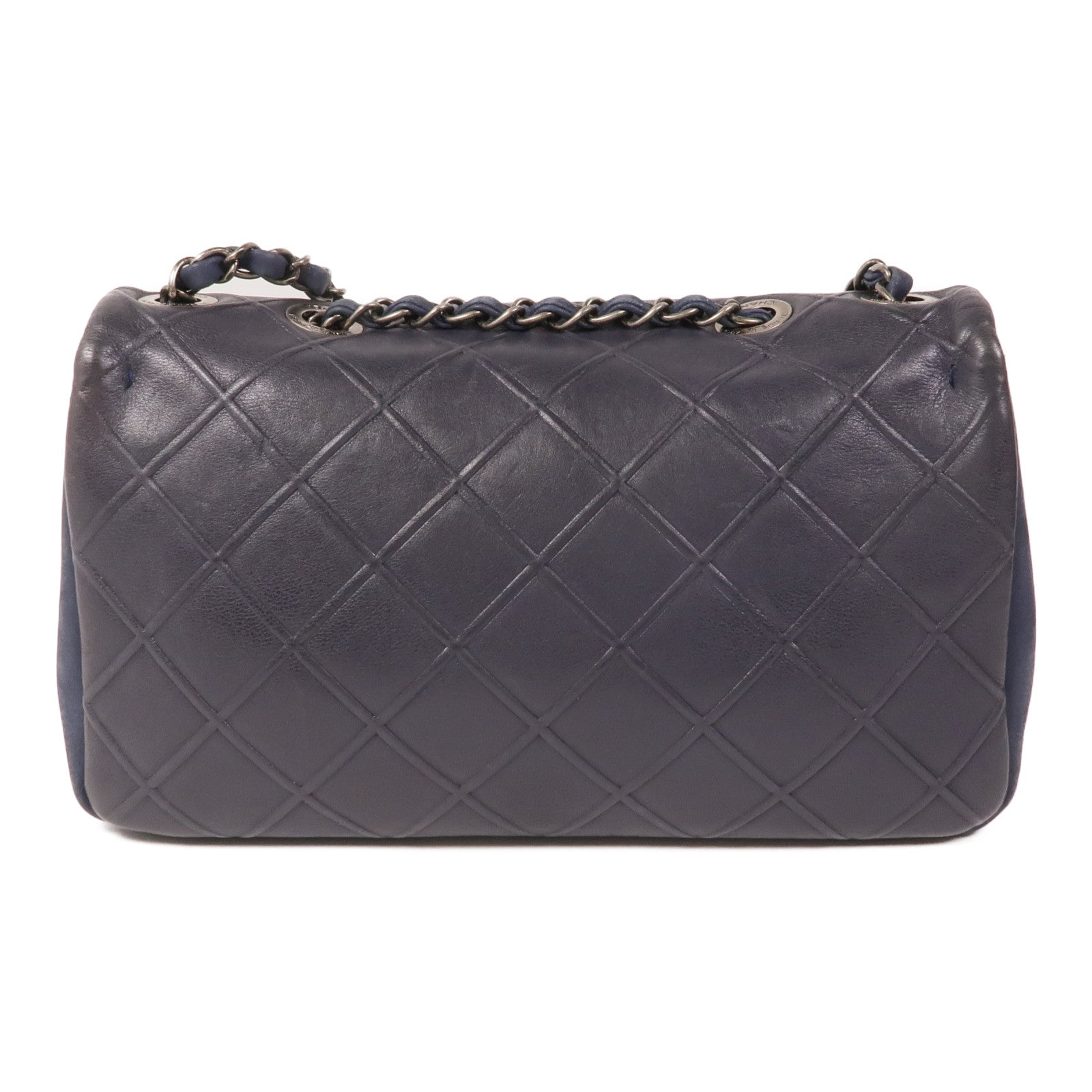 CHANEL 牛皮皮革Chain Shoulder Bag銀扣鏈帶肩背袋