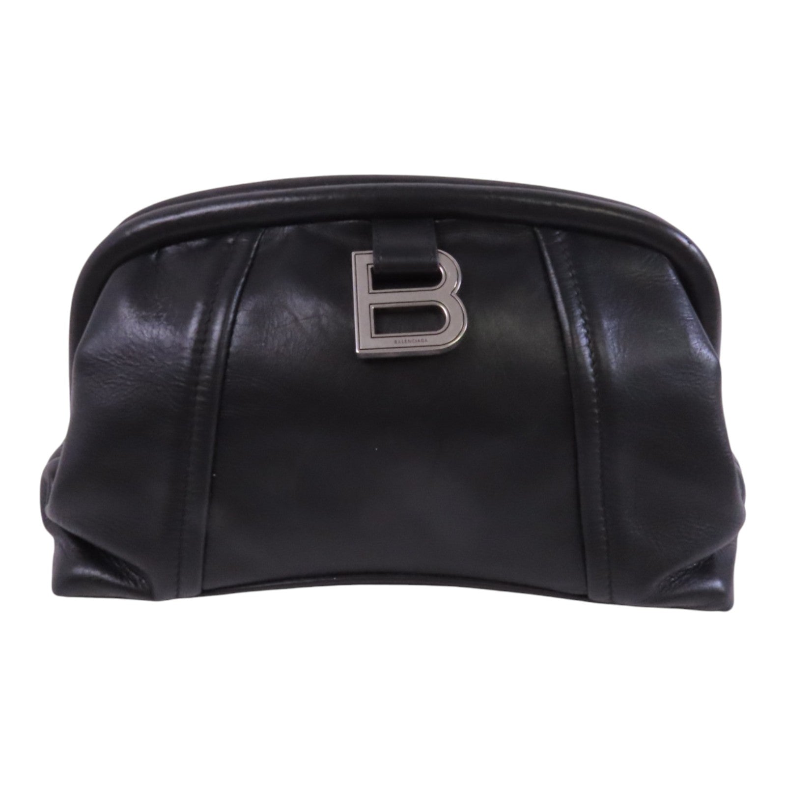 BALENCIAGA 牛皮皮革Clutch銀扣手拿包