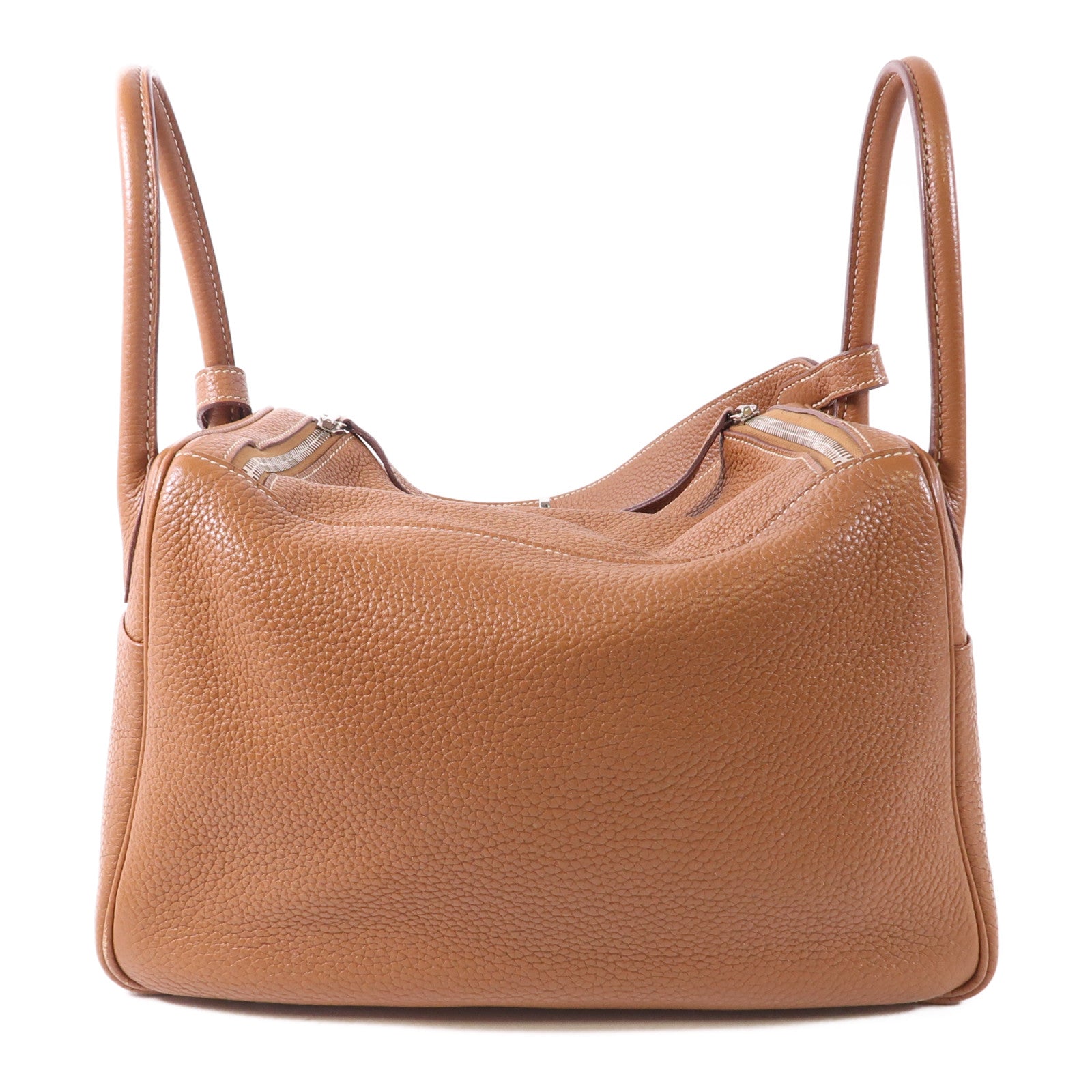 HERMES Clemence皮革Lindy 30銀扣手挽肩背兩用袋Gold