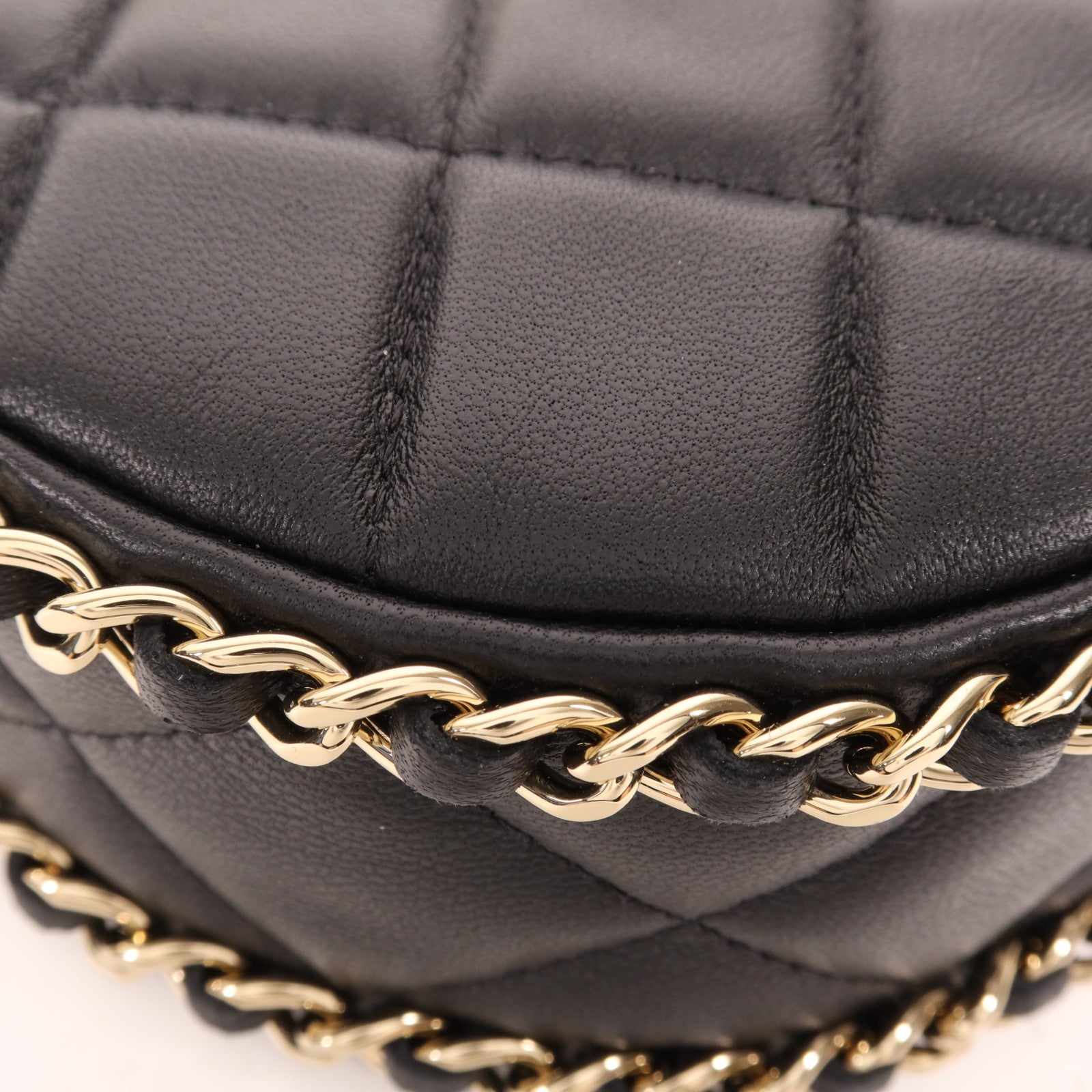 CHANEL 羊皮皮革Mini Chain Bag金扣鏈帶肩背袋