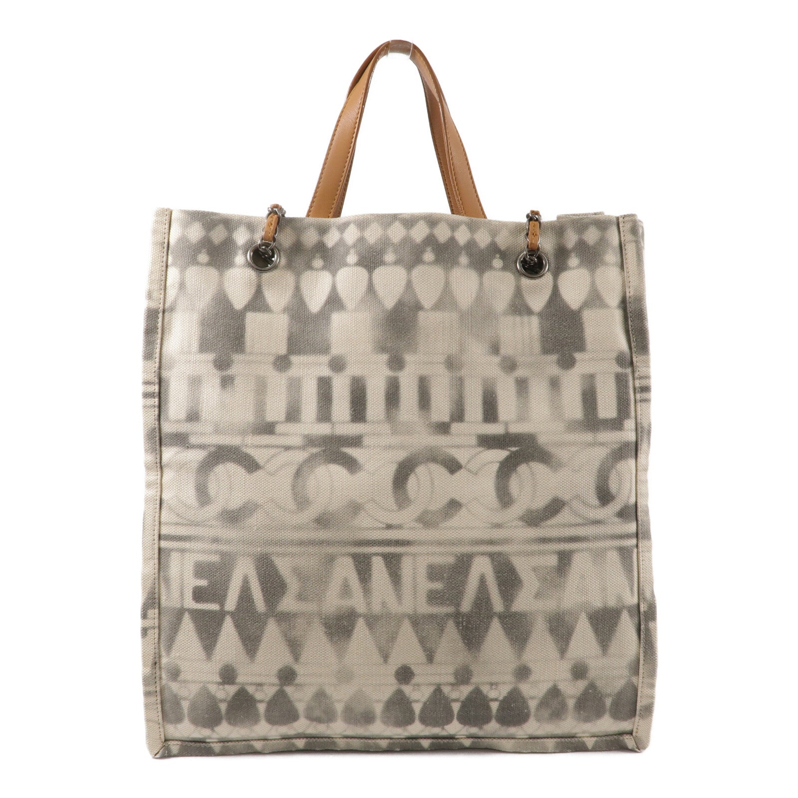 CHANEL 帆布Iliad Shopping Tote手挽肩背兩用袋