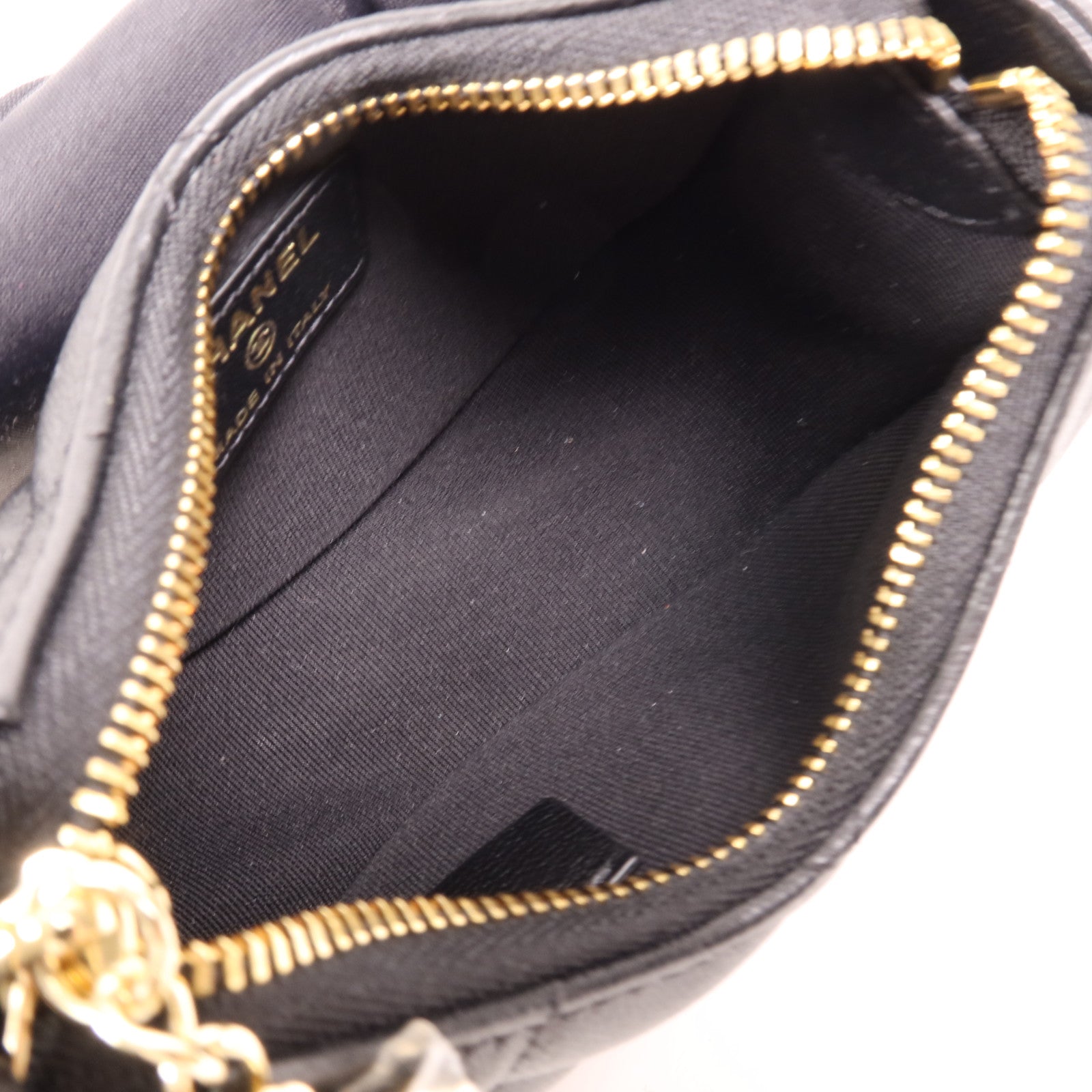 CHANEL 羊皮皮革Mini Chain Bag金扣鏈帶肩背袋