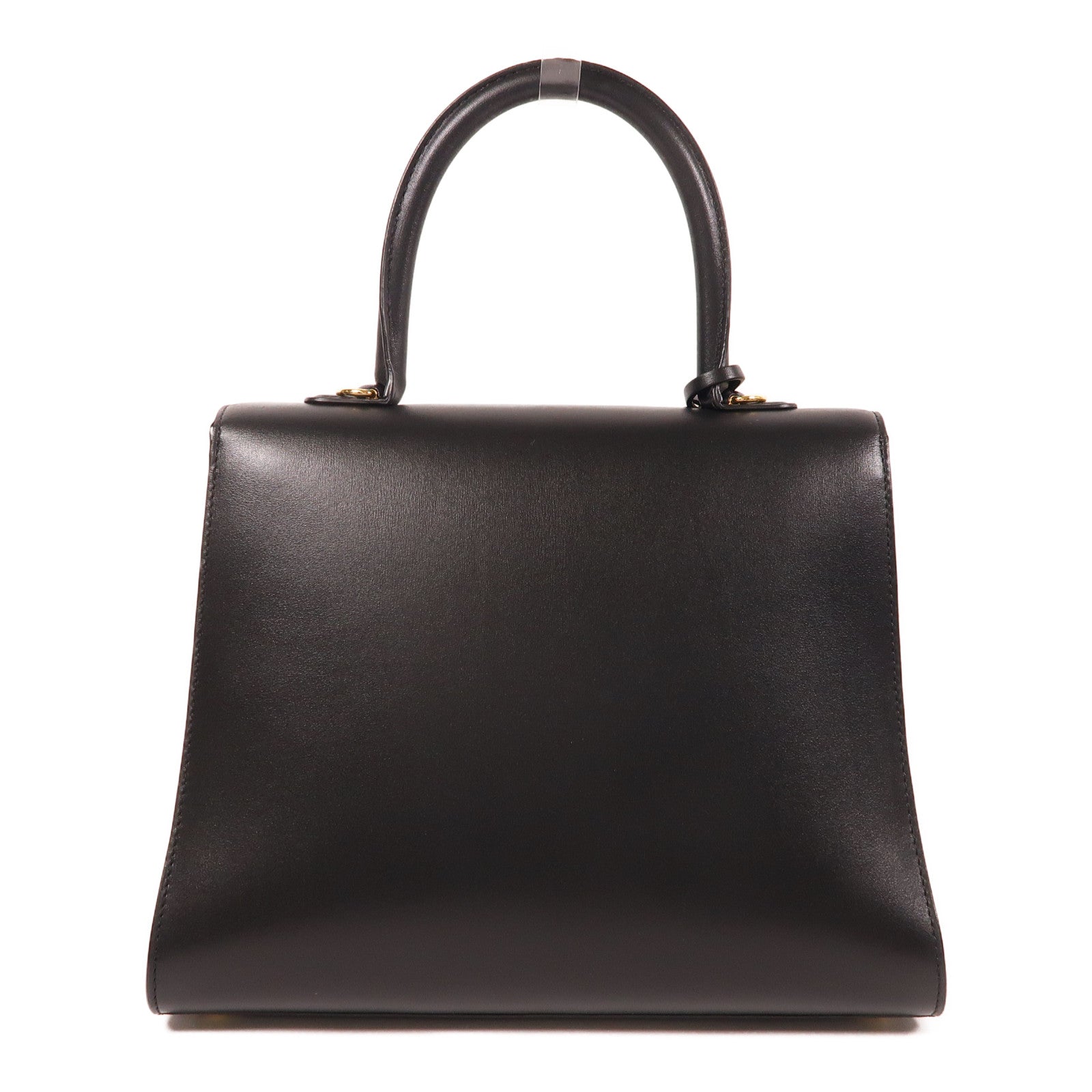 Delvaux GHW Brillant MM 2 Way Shoulder Bag Calfskin Leather Black